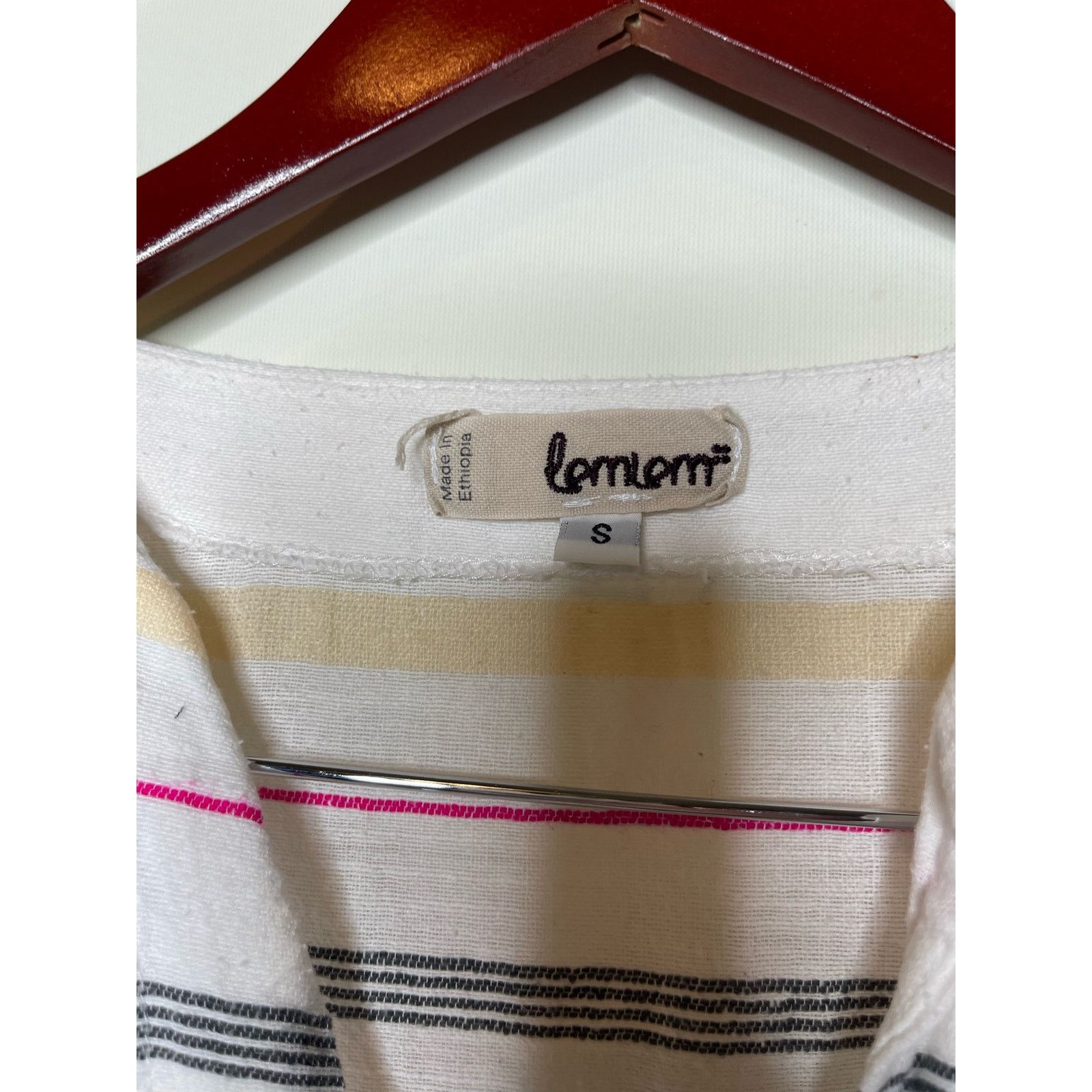 lemlem Lemlem Lelaga Embroidered Split Neck Striped Tunic Mini Dres Size S / US 4 / IT 40 - 6 Thumbnail