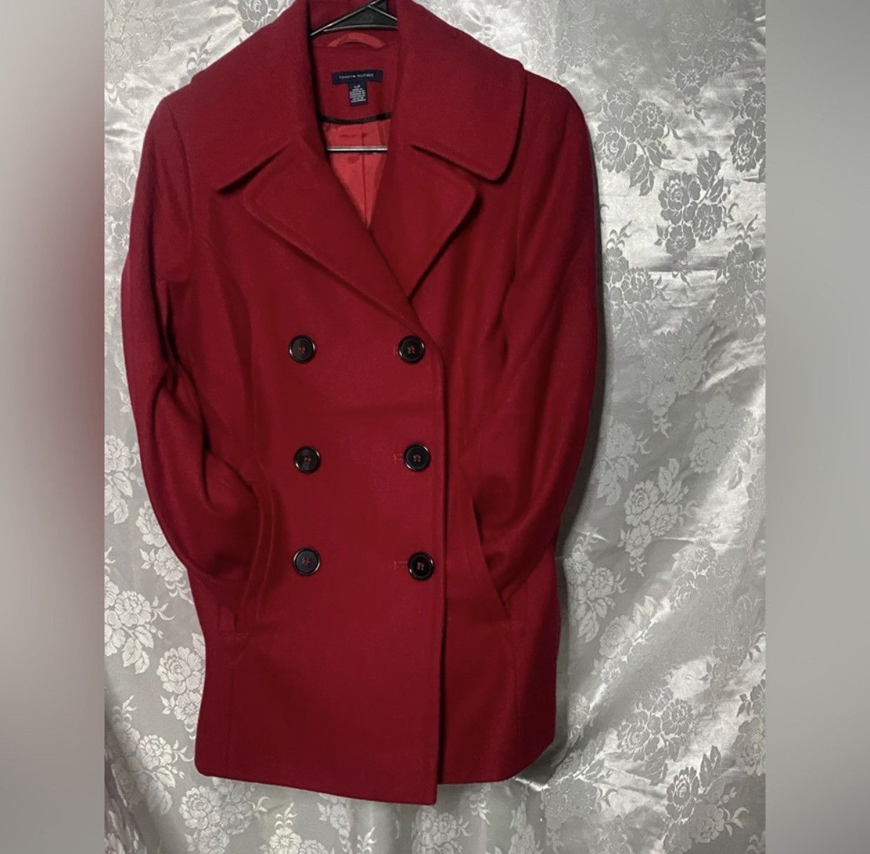 Tommy Hilfiger Tommy Hilfiger Red Wool Blend Peacoat Jacket – Women’s S/P Size S / US 4 / IT 40 - 4 Thumbnail
