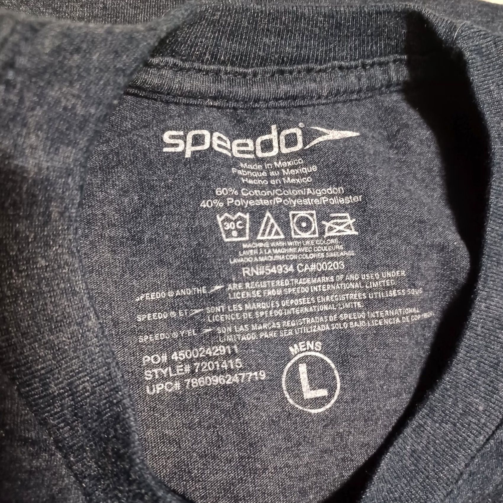 Speedo Speedo Mens T Shirt Large Blue MAC Graphic Front Back Big Logo Retro Casual Shirt Mens L Blue Logo Size US L / EU 52-54 / 3 - 2 Thumbnail