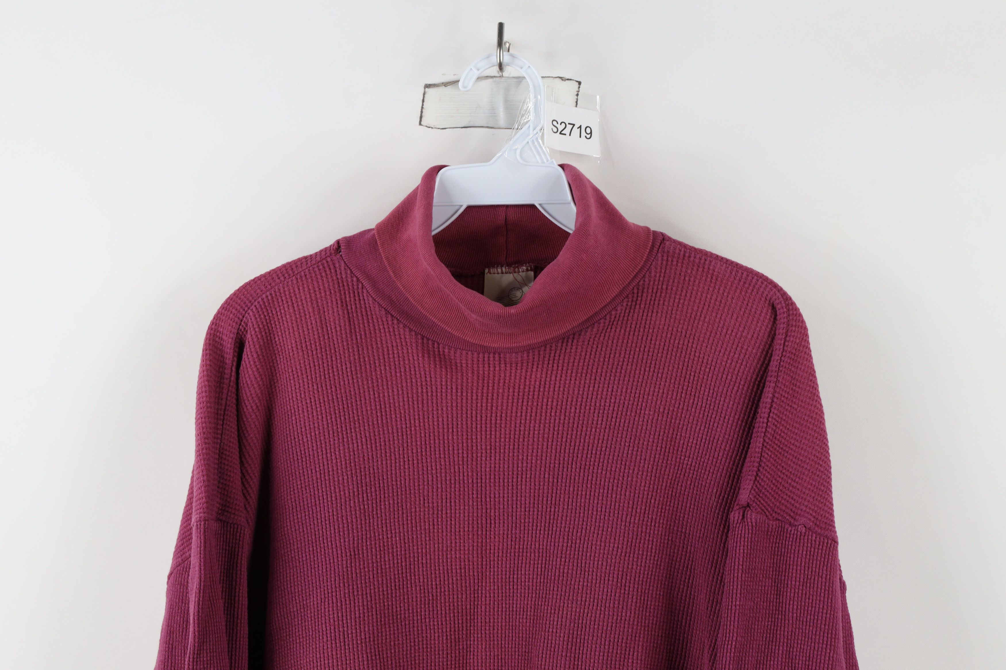 Vintage Vintage 90s Streetwear Waffle Knit Turtleneck T-Shirt USA Size ONE SIZE - 2 Thumbnail