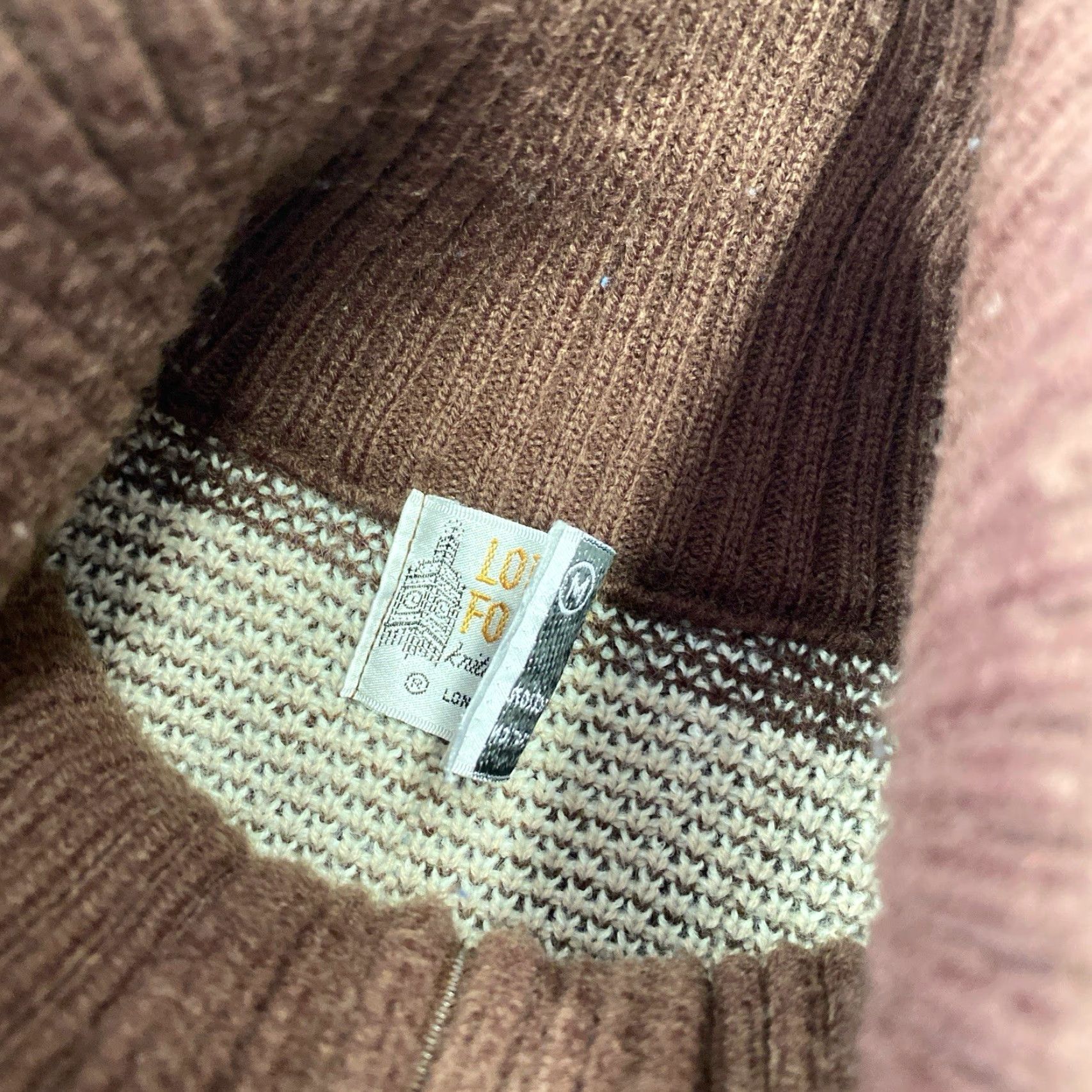 London Fog VINTAGE London Fog Acrylic Full Zip Sweater Womens M Brown Knit Size M / US 6-8 / IT 42-44 - 3 Thumbnail