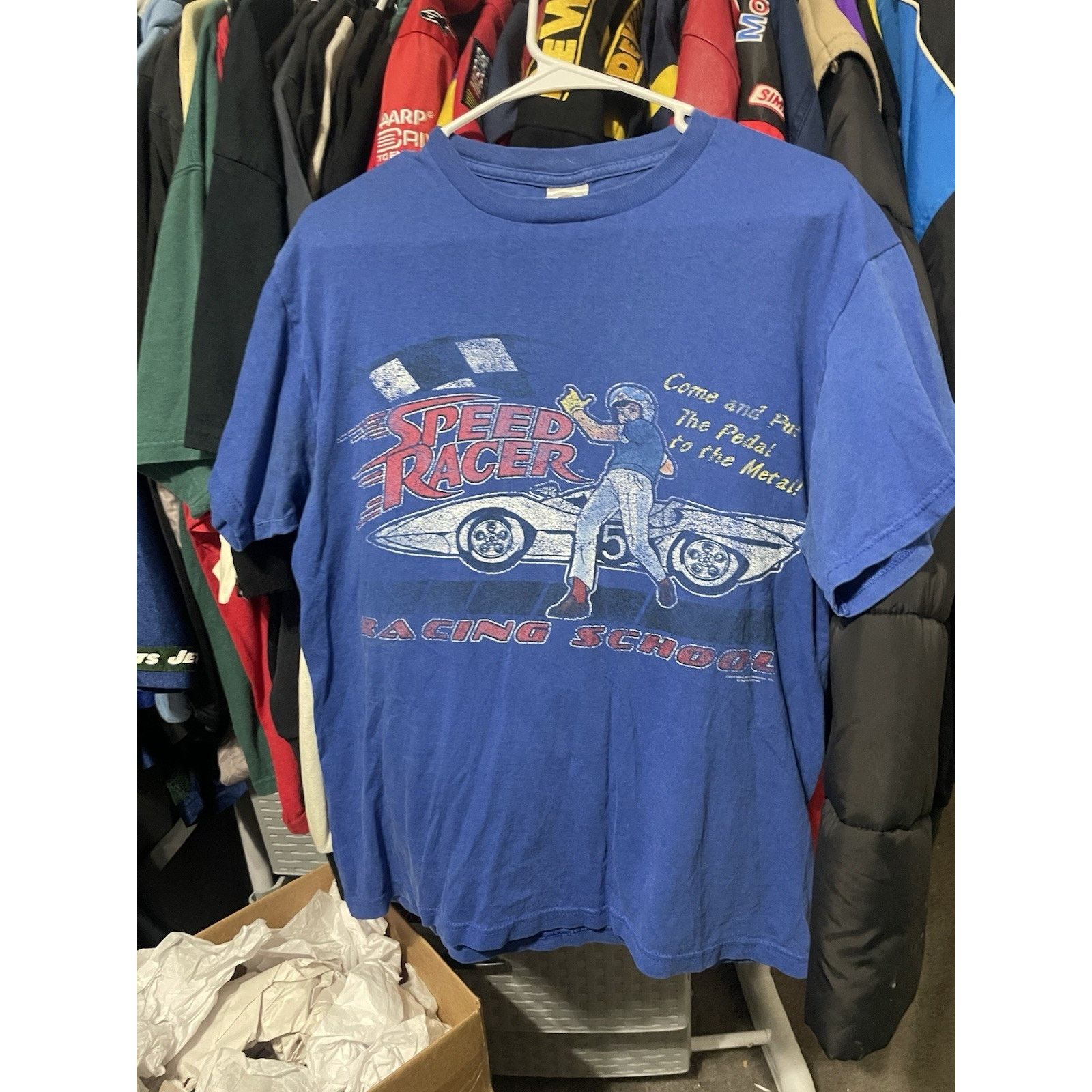 Delta Size M- VTG Speed Racer Pedal To Metal Racing Shirt Y2K Blue Size US M / EU 48-50 / 2 - 1 Thumbnail