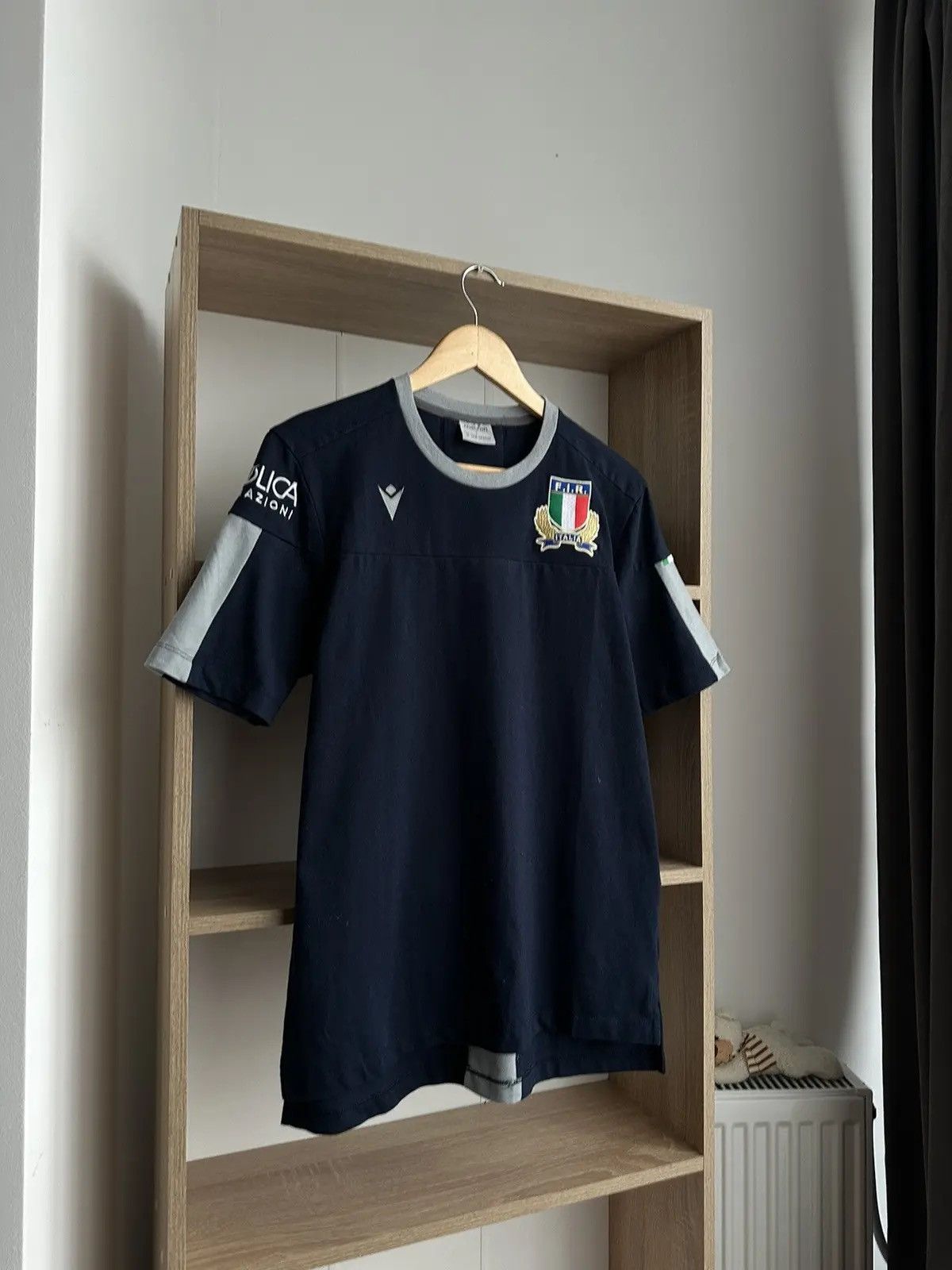 Vintage Vintage T-Shirt Italia Rugby Cotone Ufficiale Player Fir Size US L / EU 52-54 / 3 - 3 Thumbnail