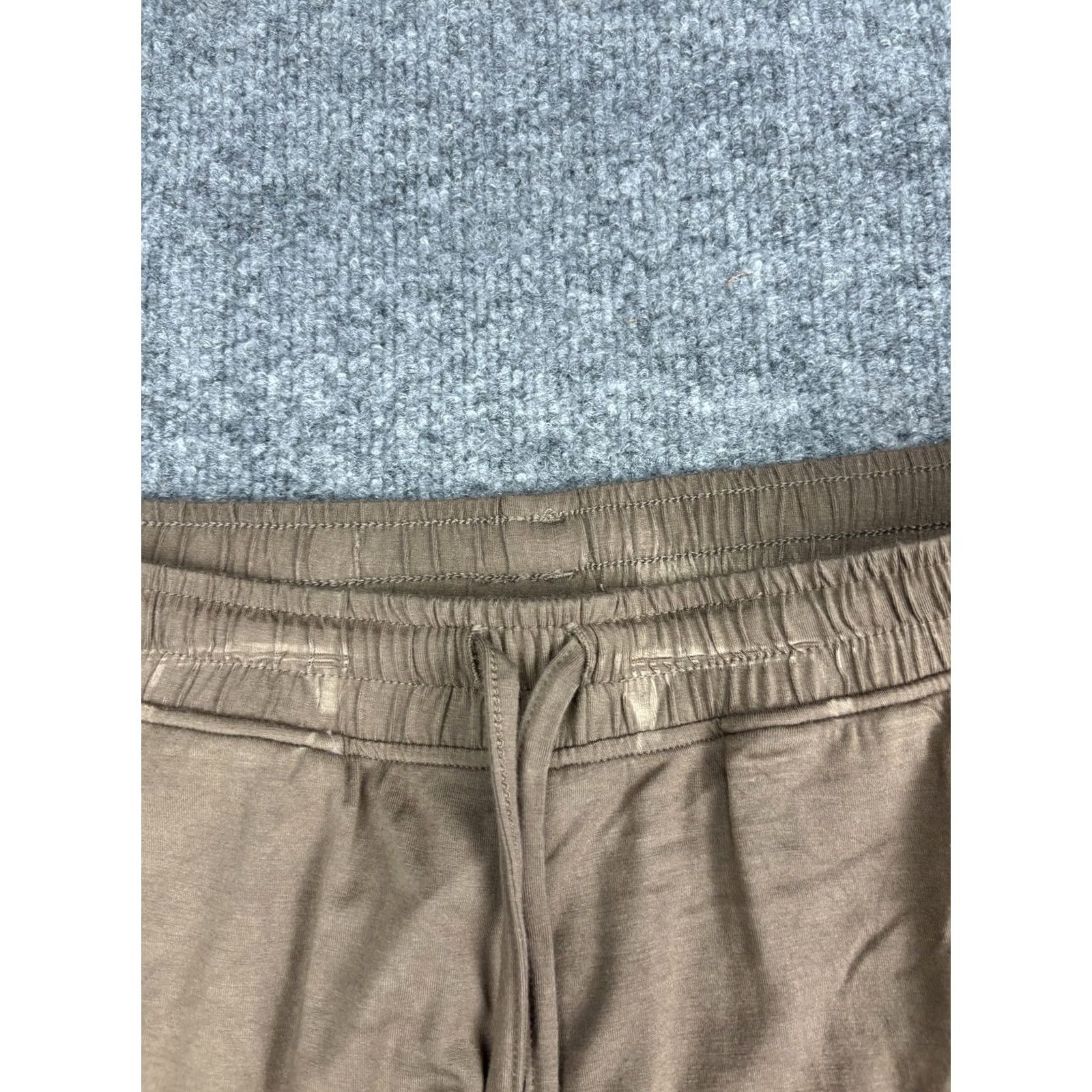 Vintage ODODOS Pants Womens Small Brown Wide-Leg Lounge Stretch Drawstring Pockets Soft Size 28" / US 6 / IT 42 - 6 Thumbnail