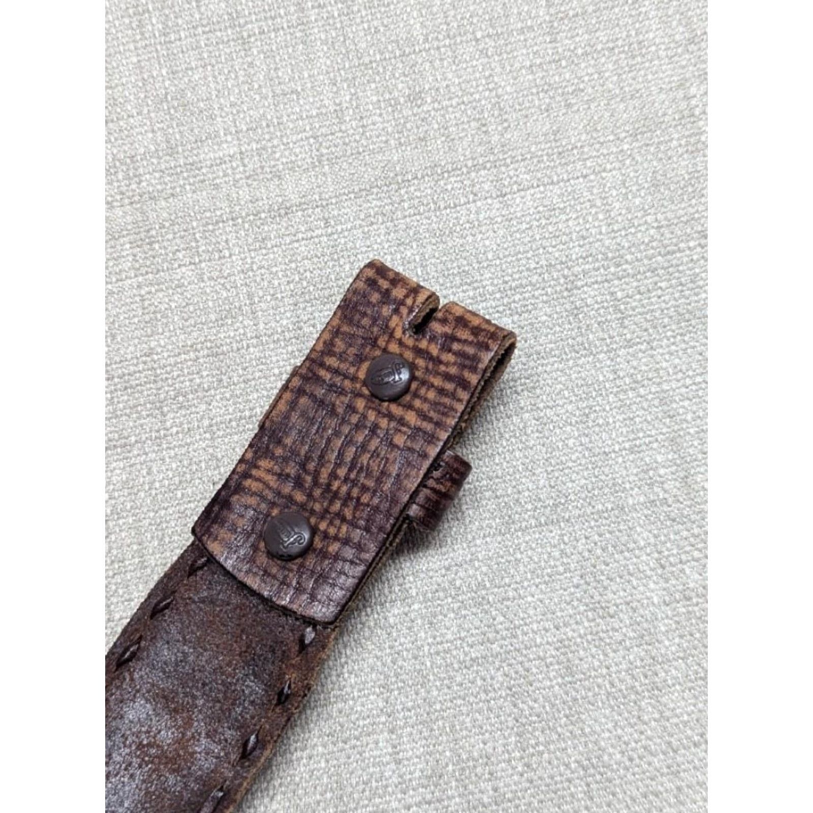 Vintage VINTAGE Justin belt TOOLED cowhide leather 38 western CUT-OUT belt Mens Brown Rodeo 1-1/2" width Size 38 - 4 Thumbnail