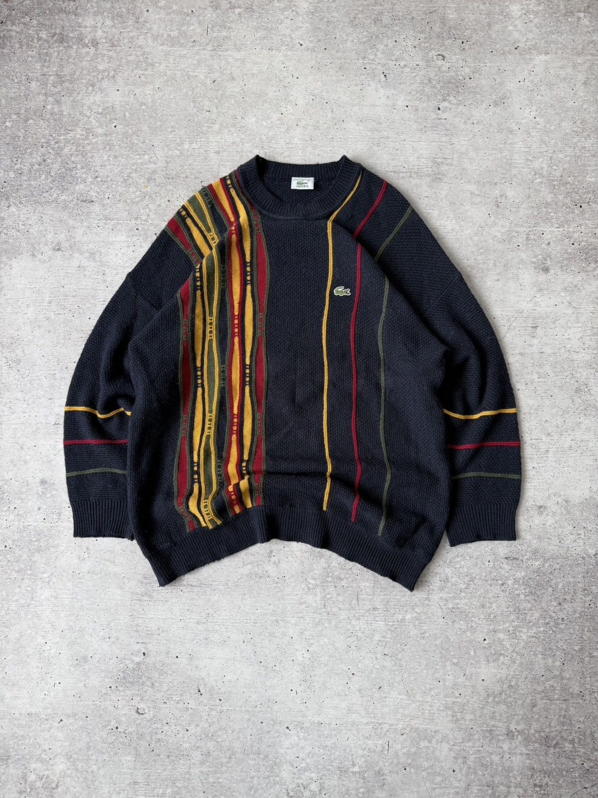 Lacoste Vintage Lacoste Made in France 3D Knit Coogi Style Sweater Size US XXL / EU 58 / 5 - 2 Thumbnail