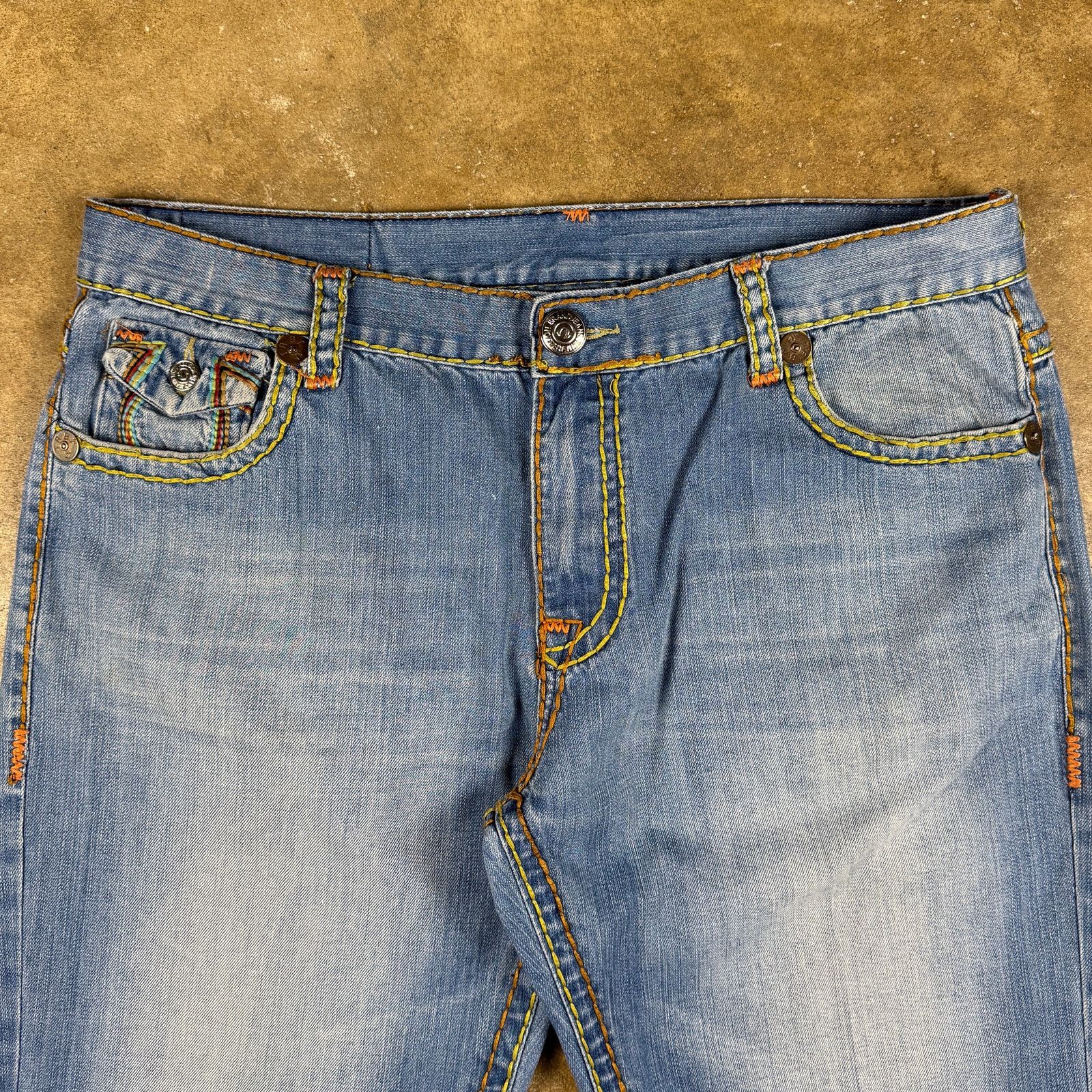 True Religion True Religion Jeans Men’s 40 Rainbow Stitch Straight Leg Size US 39 - 3 Thumbnail