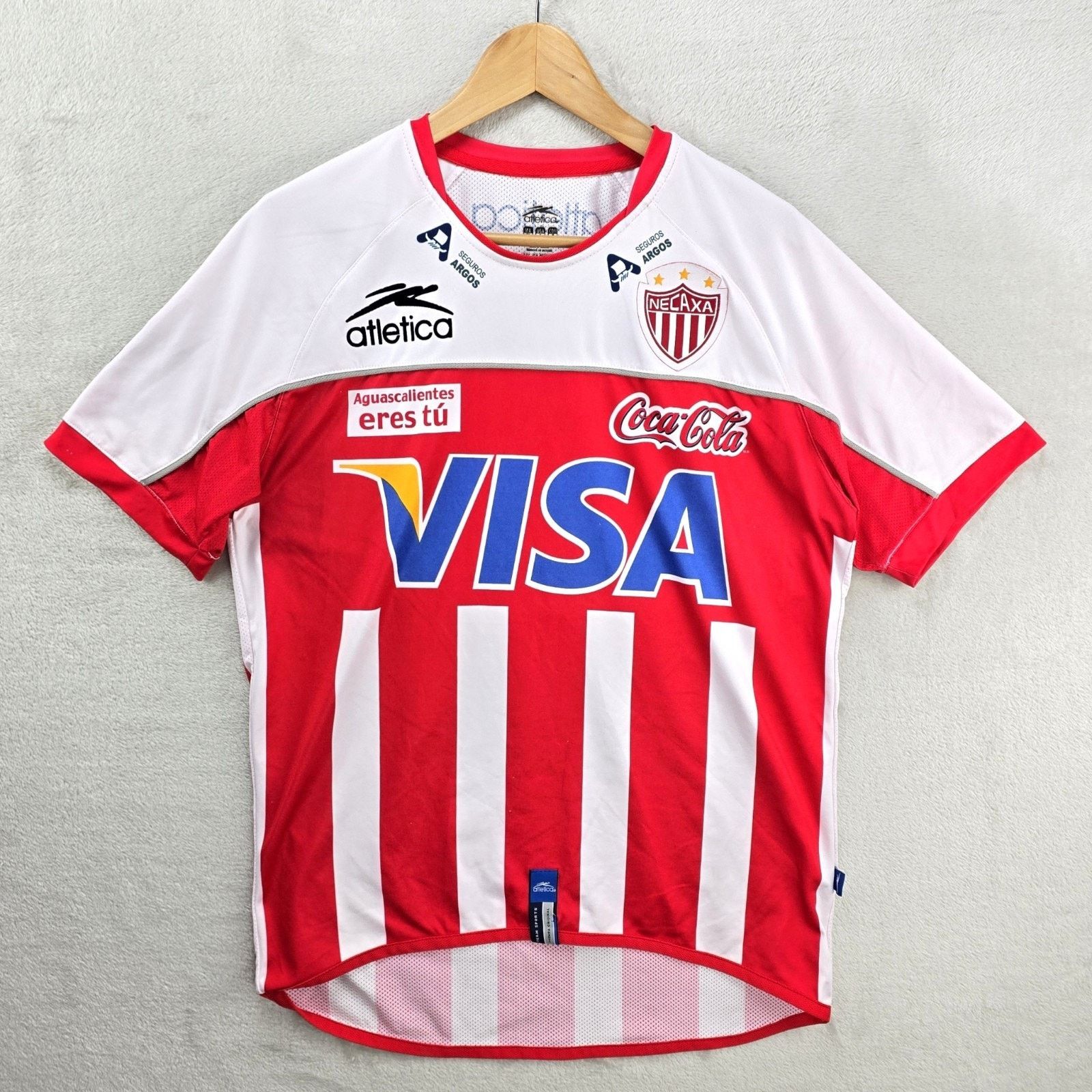 Atletica Atlética Necaxa Soccer Jersey Mens Small Striped 2006-2007 Size US S / EU 44-46 / 1 - 1 Thumbnail