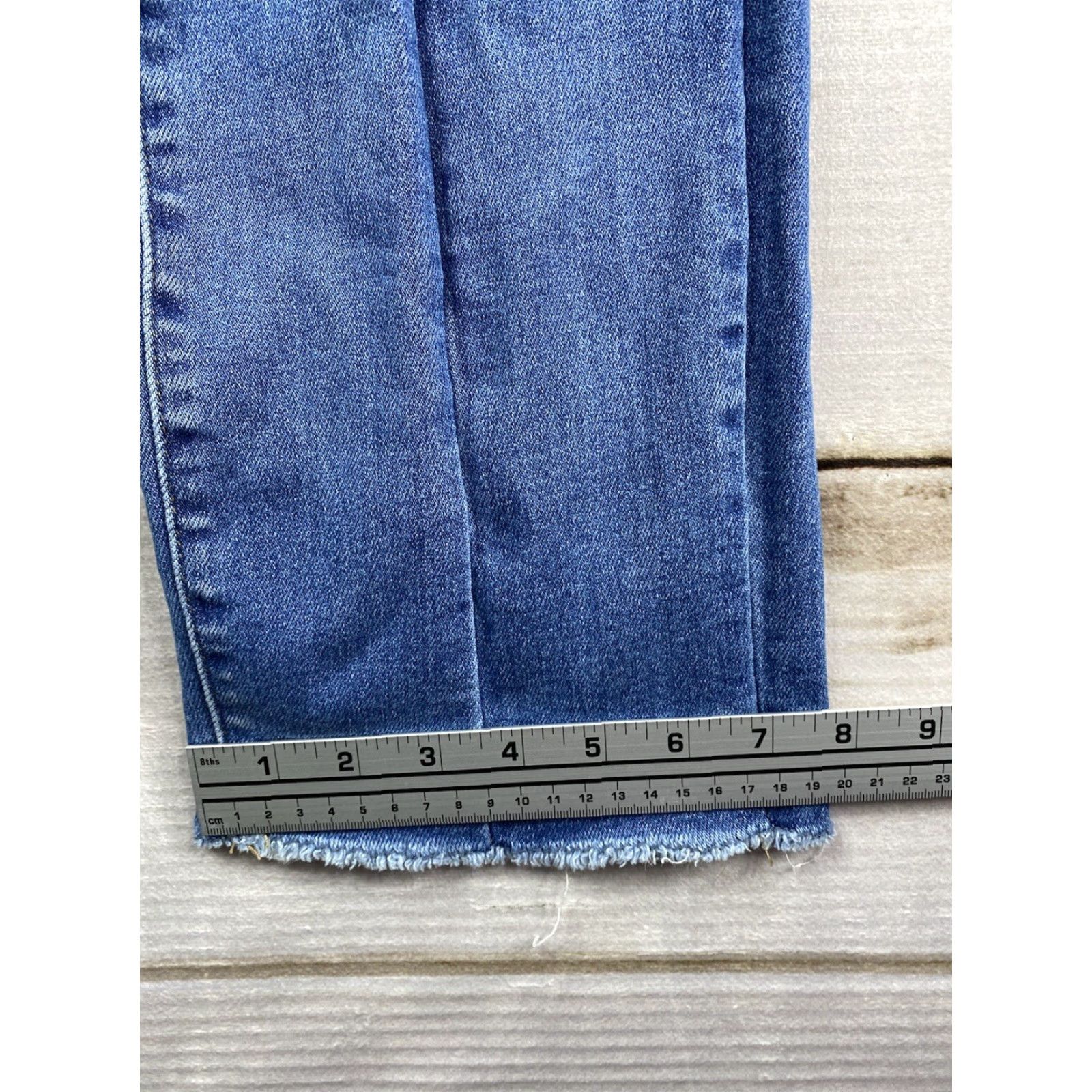 Vintage Flying Monkey Jeans Womens 29 Distressed Medium Wash High Rise Ankle Slit Back Jeans Size 29" - 7 Thumbnail