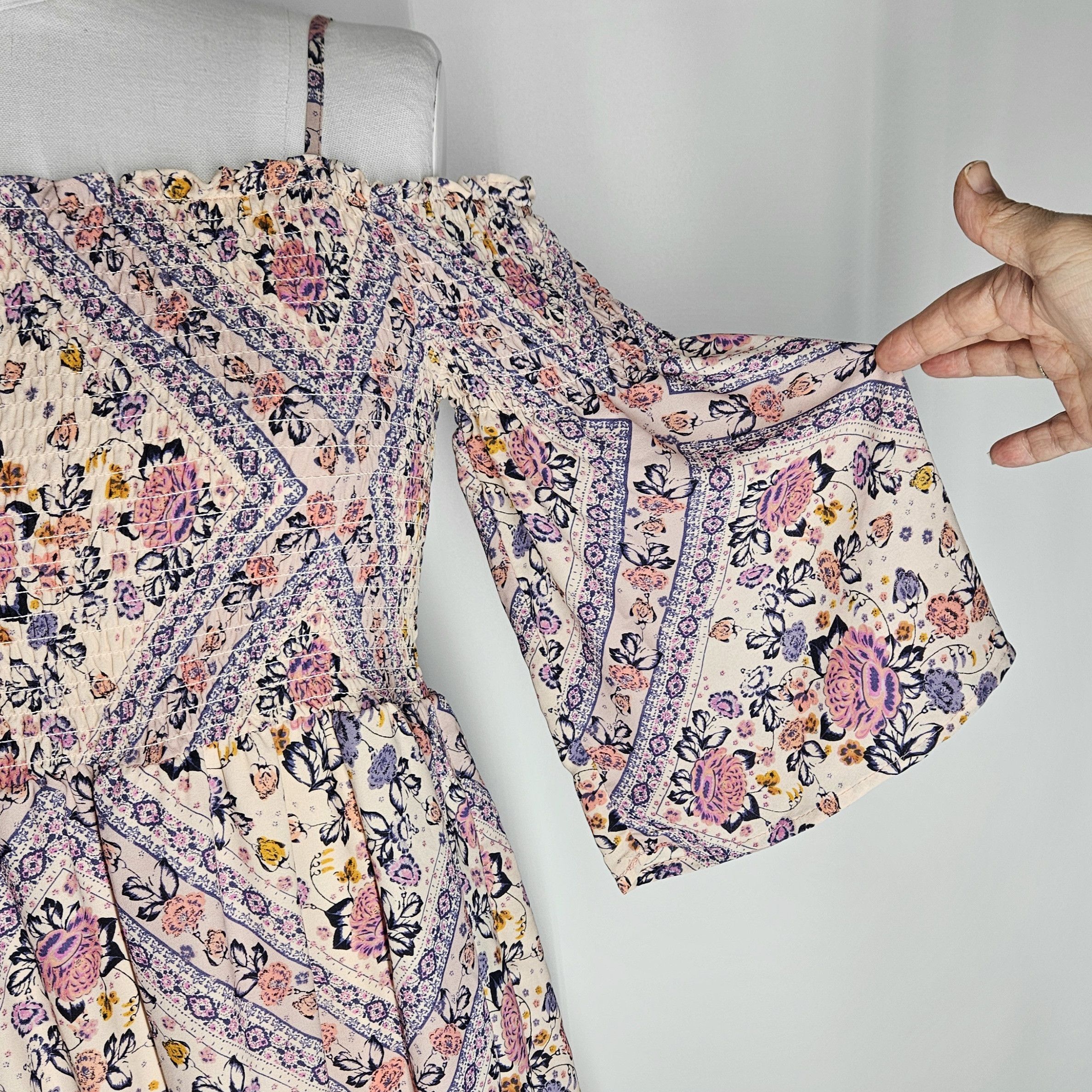Other Mason & Belle Size XL Dress Floral Off Shoulder Smocked Line Size XL / US 12-14 / IT 48-50 - 7 Thumbnail