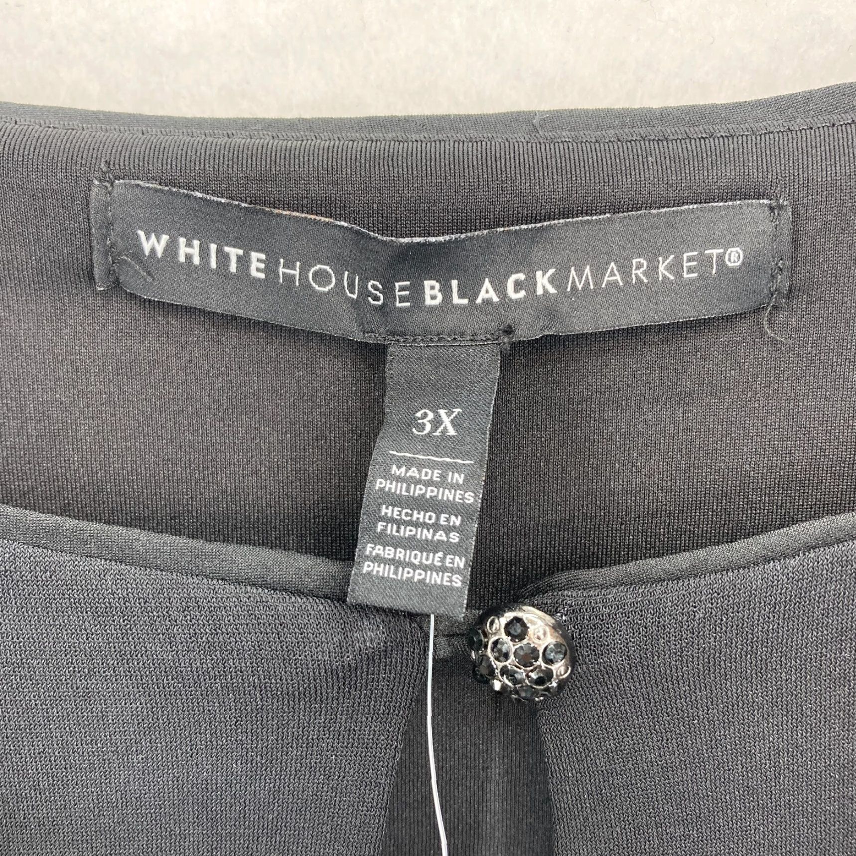 White House Black Market White House Black Market 3X Floral Print Long Sleeve Tunic Top Black 3X Women Blouse Feminine Size XXL / US 16-18 / IT 52-54 - 5 Thumbnail