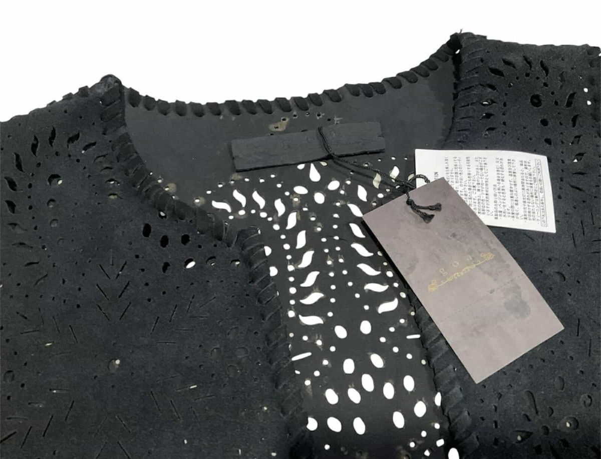 14th Addiction × Japanese Brand × Yasuyuki Ishii 🔥Rare Archived G.O.A Cowhide Leather Frayed Vest Perforated Size US M / EU 48-50 / 2 - 12 Thumbnail