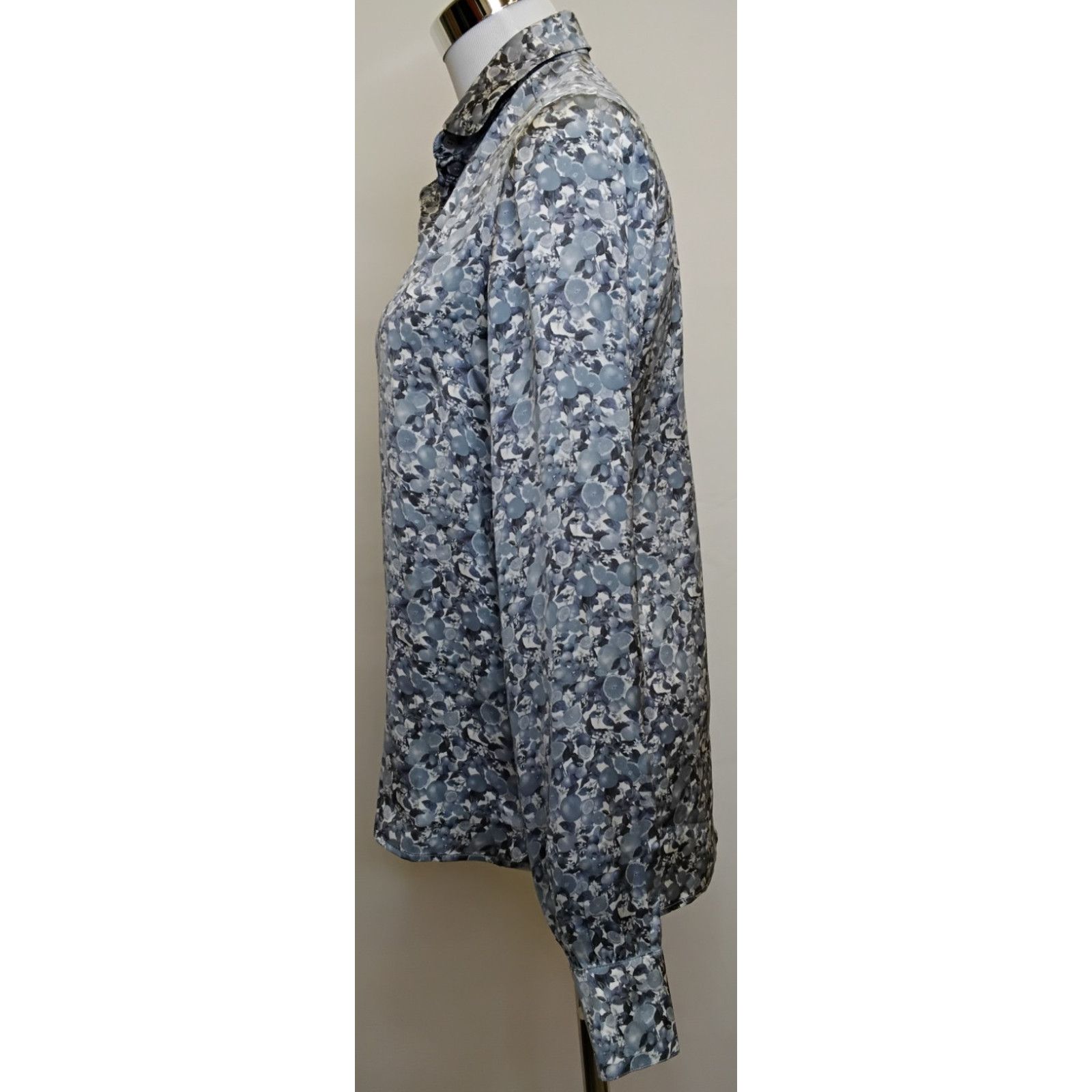 Stella McCartney Stella McCartney 100% Silk Blouse Women's 38 Blue & White Size XS / US 0-2 / IT 36-38 - 4 Thumbnail