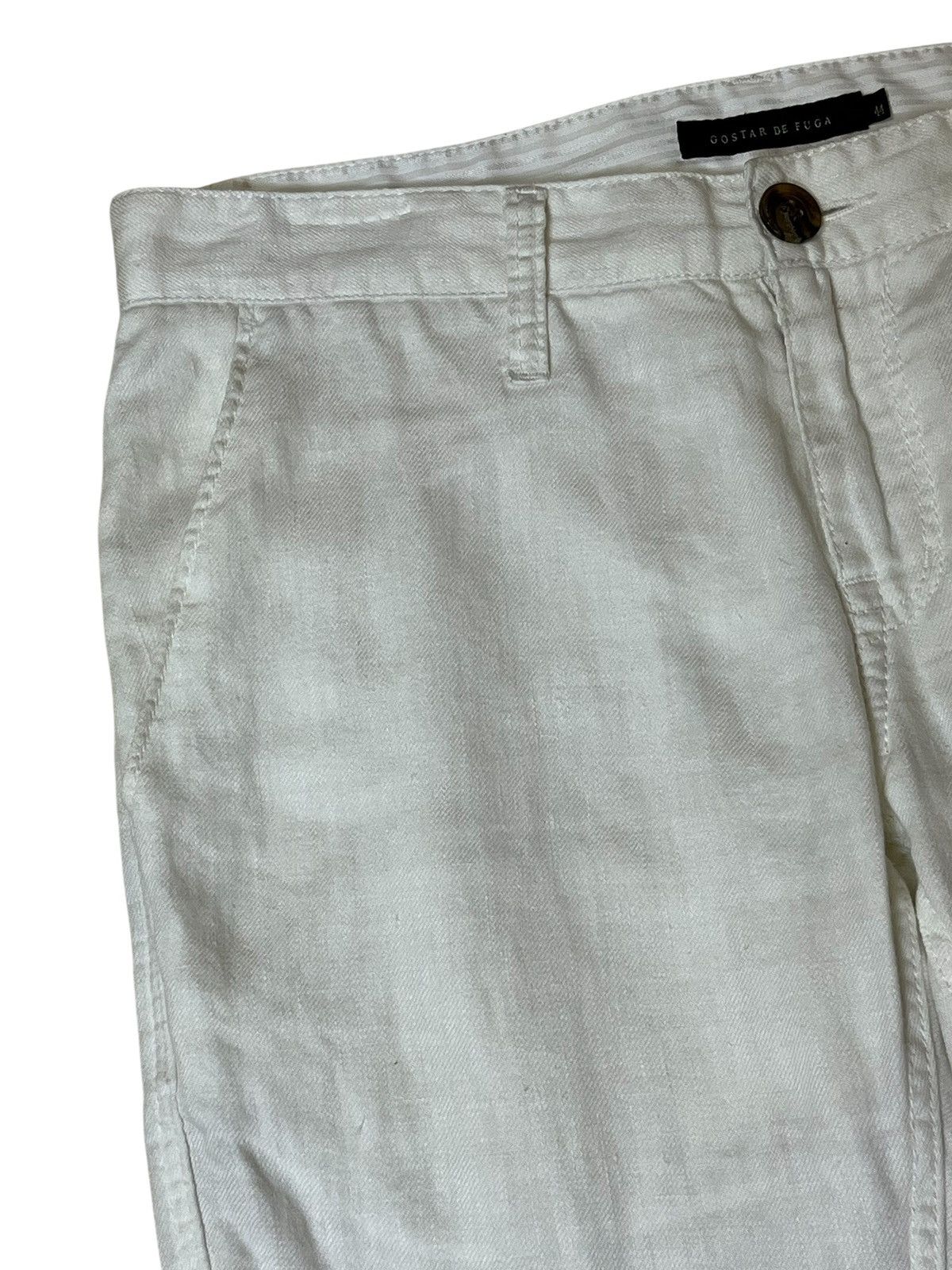 GOSTAR DE FUGA Archival japanese GOSTAR DE FUGA white linen casual pants Size US 31 - 6 Thumbnail
