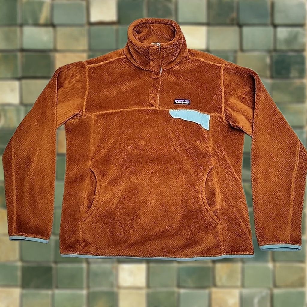 Patagonia VINTAGE Patagonia Re-Tool Snap-T Pullover Sweater Womens L Brown Blue 1/4 Zip Fleece Size L / US 10 / IT 46 - 1 Thumbnail
