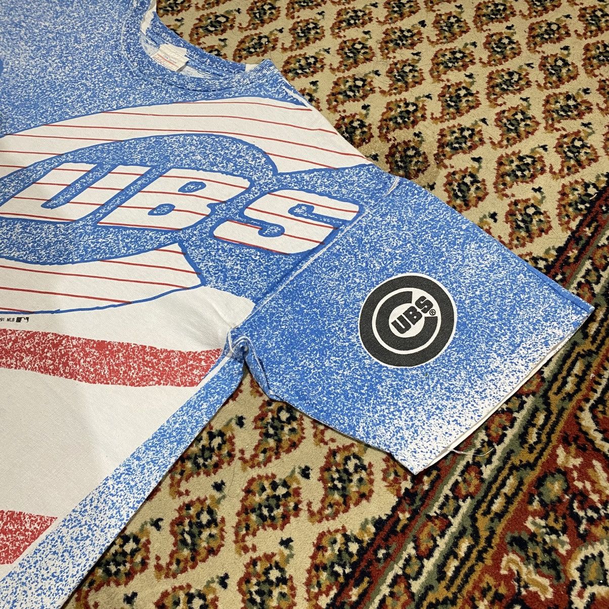 MLB × Vintage Vintage 1991 Chicago Cubs Full Print Tshirt Size US XL / EU 56 / 4 - 2 Thumbnail