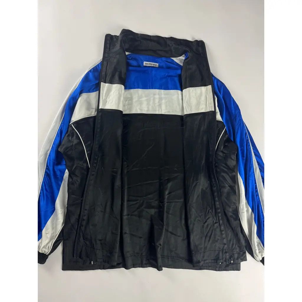 Balenciaga o1tko10426 Oversized Color-Blocking Satin Jacket Multicolor Size US XS / EU 42 / 0 - 5 Thumbnail