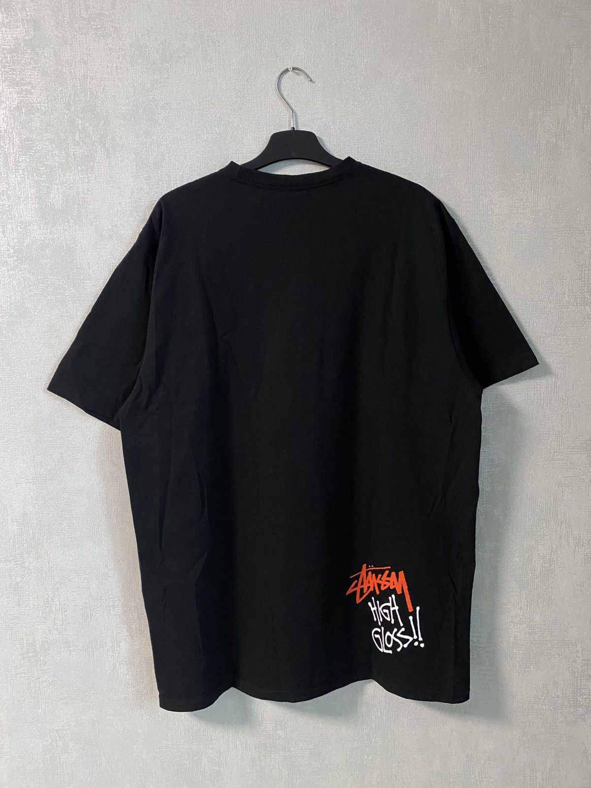 🔥STUSSY BIG PRINTED LOGO T-SHIRT BLACK