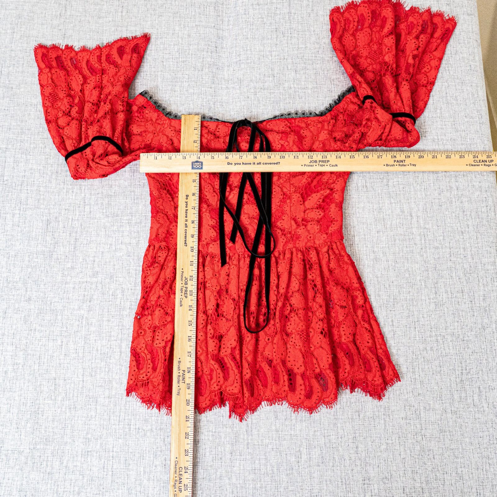 ALEXIS ALEXIS Red Lace Grace Top off-shoulder peplum Boho Small Size S / US 4 / IT 40 - 9 Thumbnail