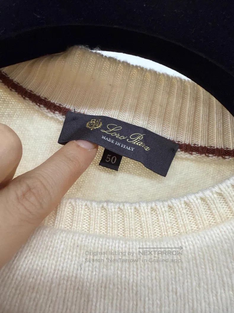 Loro Piana Loro Piana Cream White Cashmere and Goat Cashmere Knit Swe Size US M / EU 48-50 / 2 - 4 Thumbnail