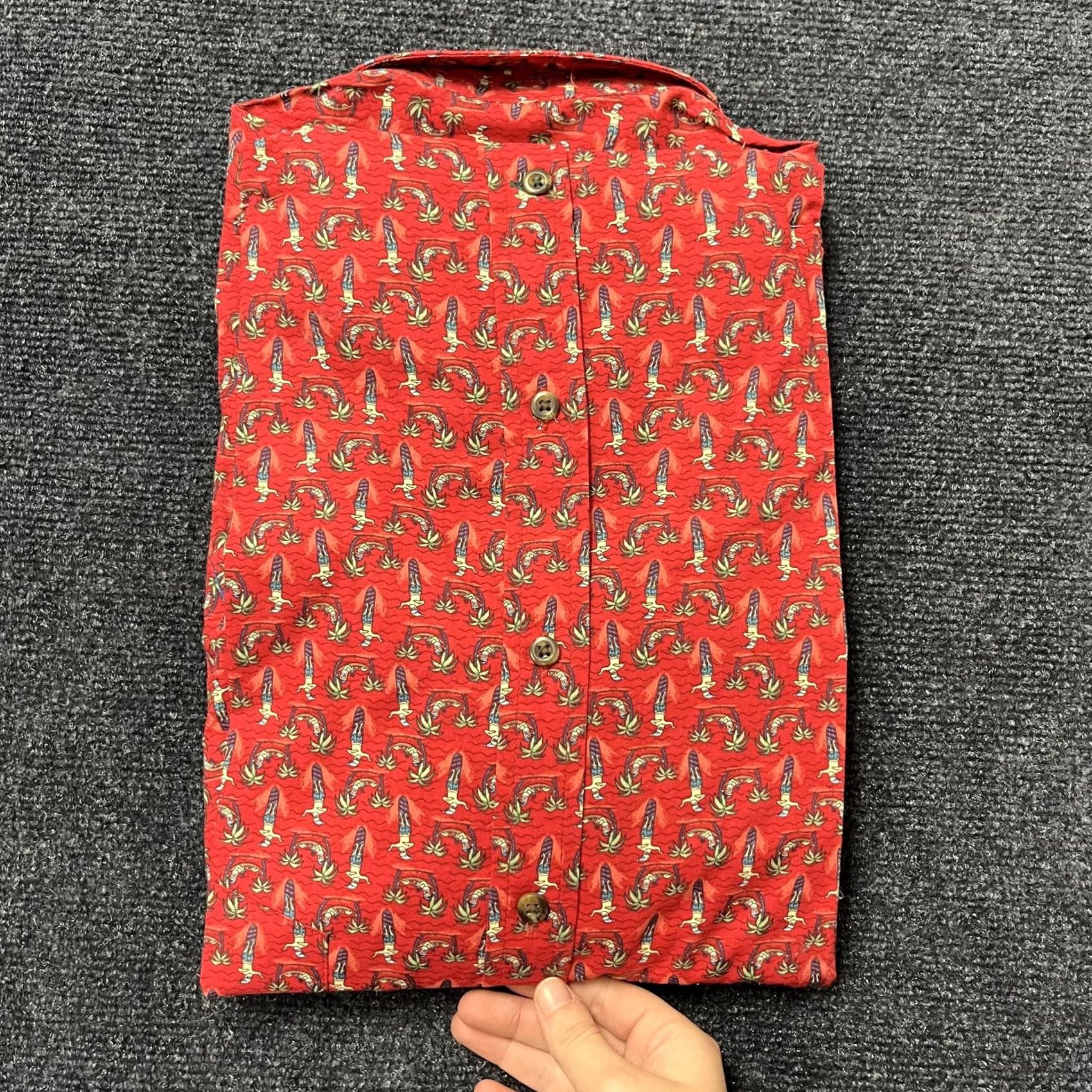 Izod IZOD Mens XL Red Holiday Santa Palm Tree Button Down Shirt Size US XL / EU 56 / 4 - 4 Thumbnail