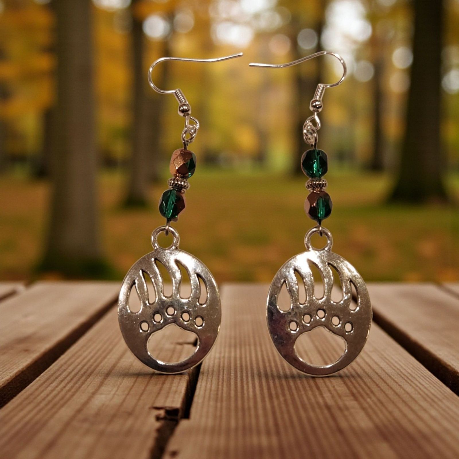 Other Handmade Bear Claw Earrings Color Changing Glass Beads Size ONE SIZE - 2 Thumbnail