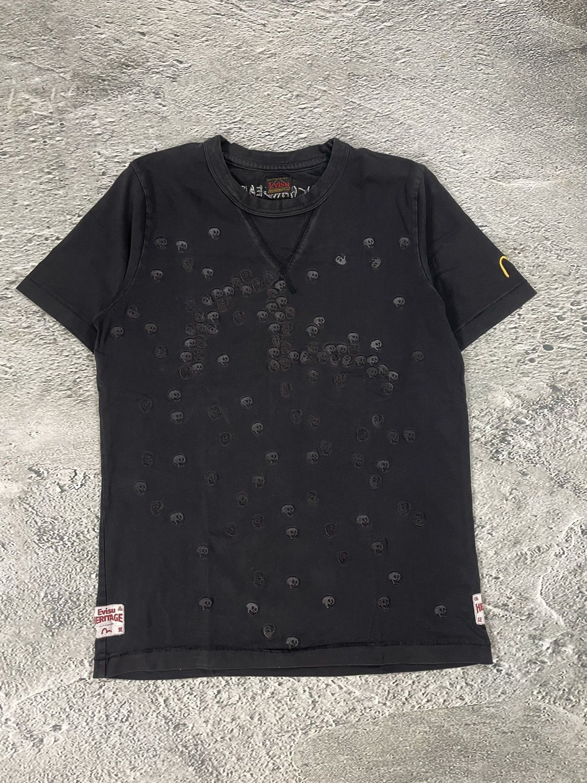 Evisu Evisu t-shirt vintage big logo seagull black skulls Size US M / EU 48-50 / 2 - 1 Thumbnail