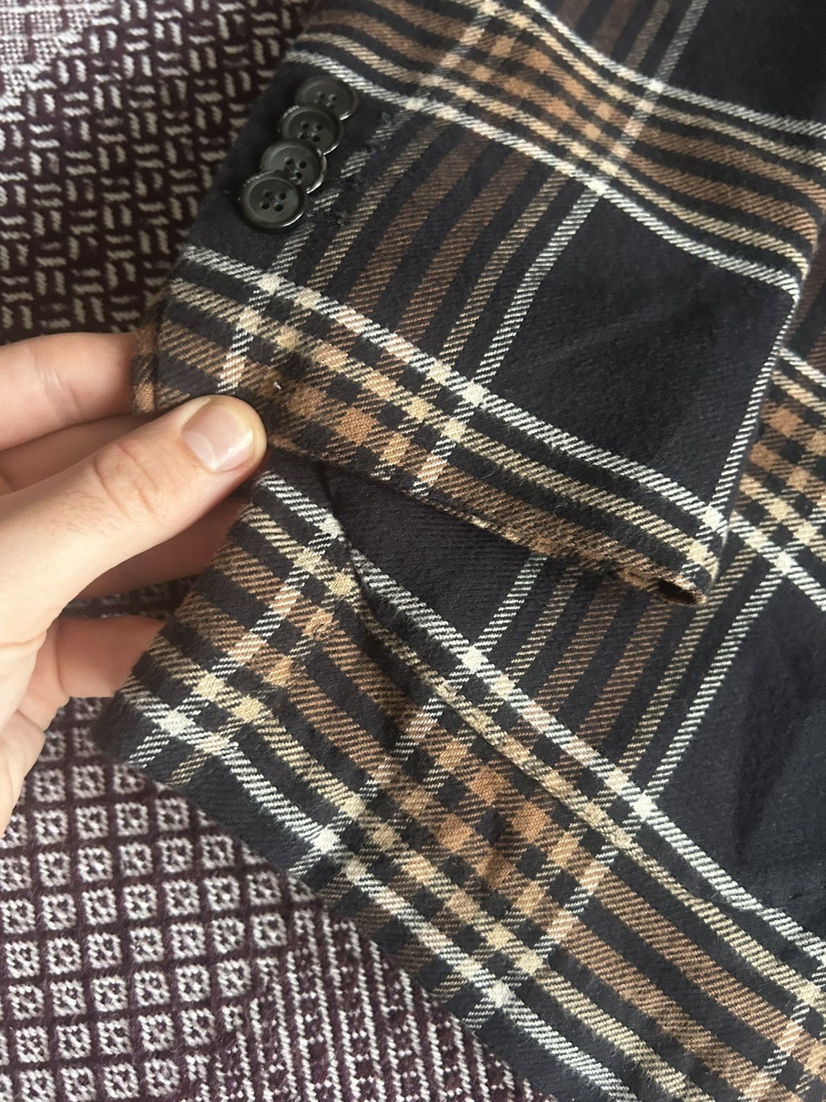 L.B.M. 1911 L.B.M. 1911 Mens Blazer 2 Button Solid Style Rare Size 46R Size 46R - 6 Thumbnail