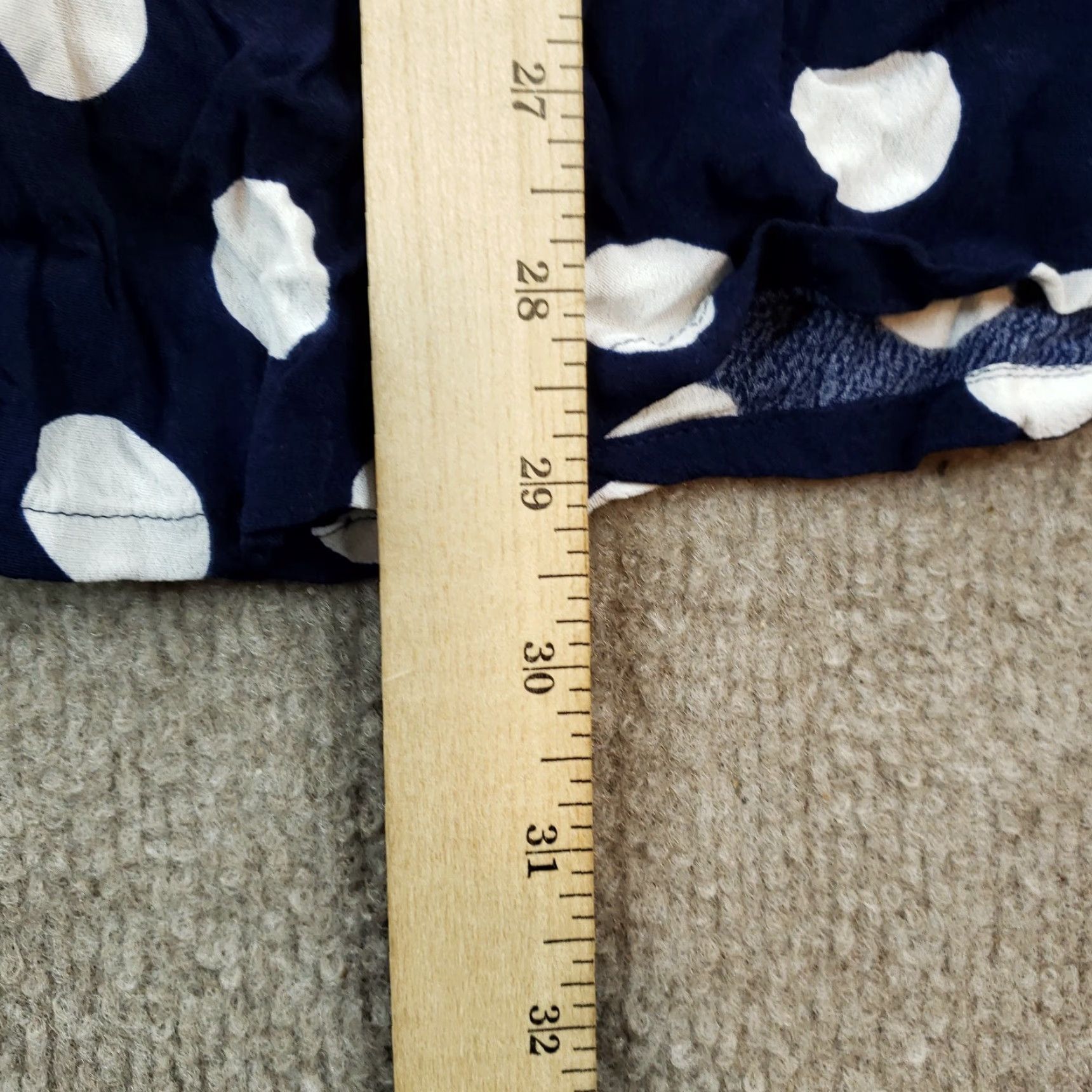 Talbots Talbots Womens Midi Skirt Blue White Polka Dots Buttons Zipper Casual Size 27" / US 4 / IT 40 - 3 Thumbnail