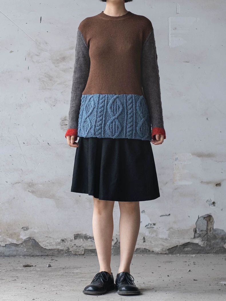 Comme des Garcons Comme Des Garcons Brown-blue contrast stitching sweater Size S / US 4 / IT 40 - 3 Thumbnail