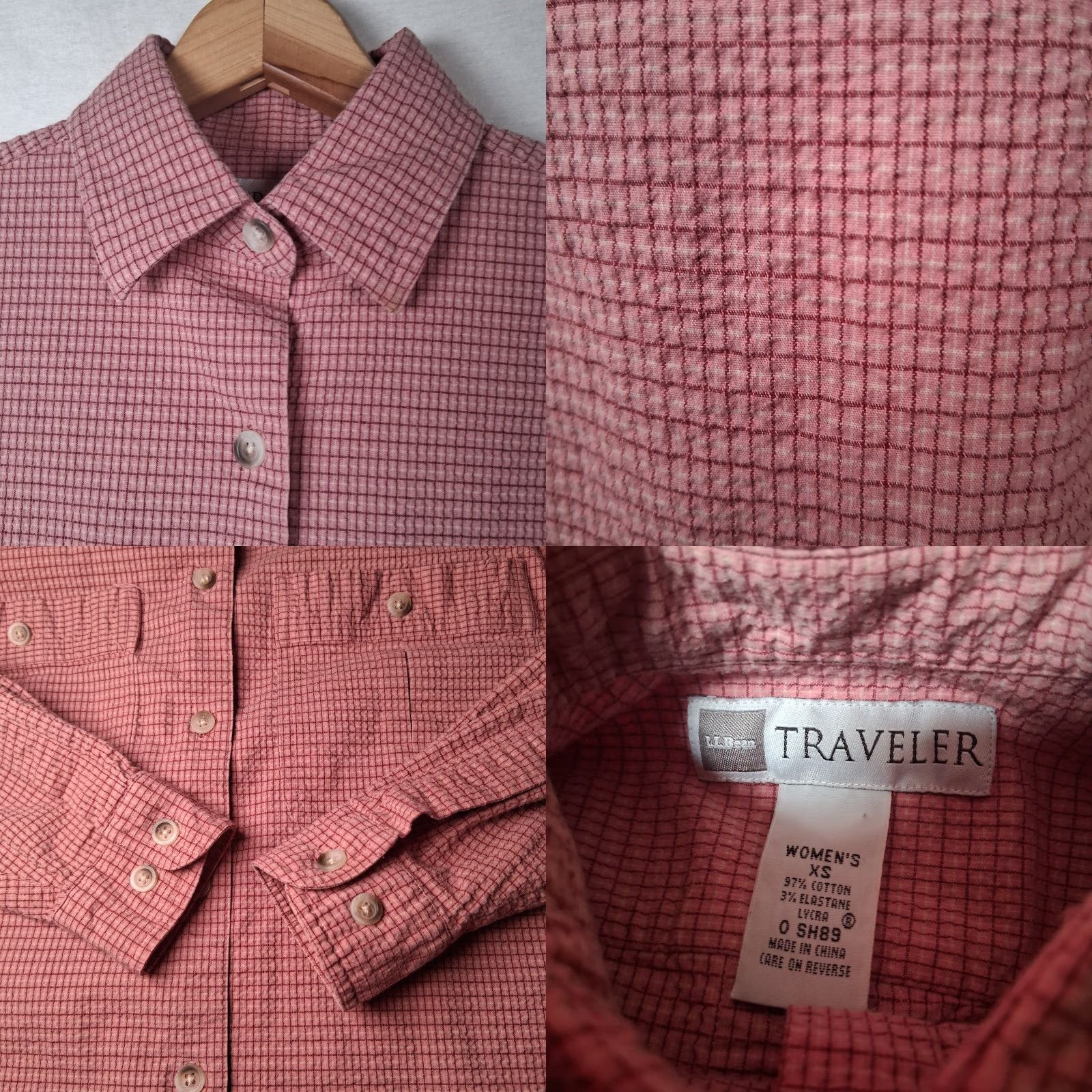 Vintage VINTAGE LL BEAN Traveler Shirt Women XS Pink Plaid Button Collared Long Sleeve Stretch Shirts Regular Womens XS Pink Plaid Shirt Travel Comfort Size XS / US 0-2 / IT 36-38 - 8 Thumbnail