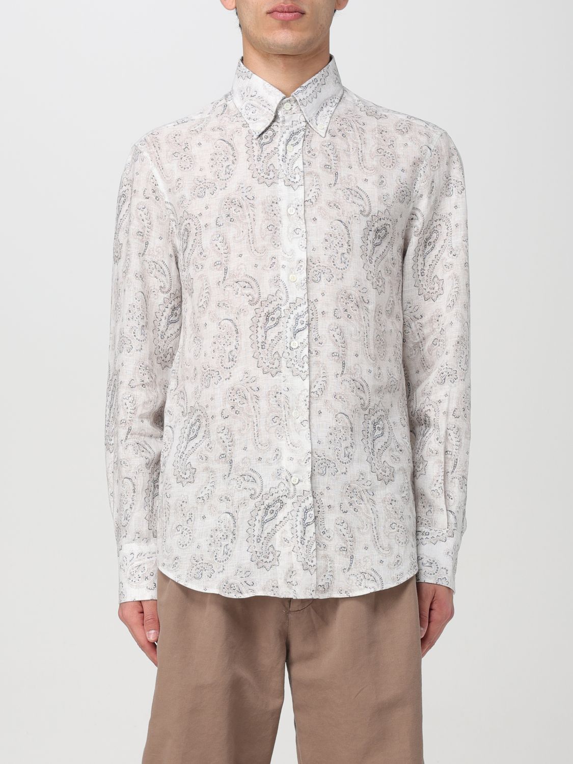 image of Brunello Cucinelli Shirt Men Yellow Cream (Size Small)