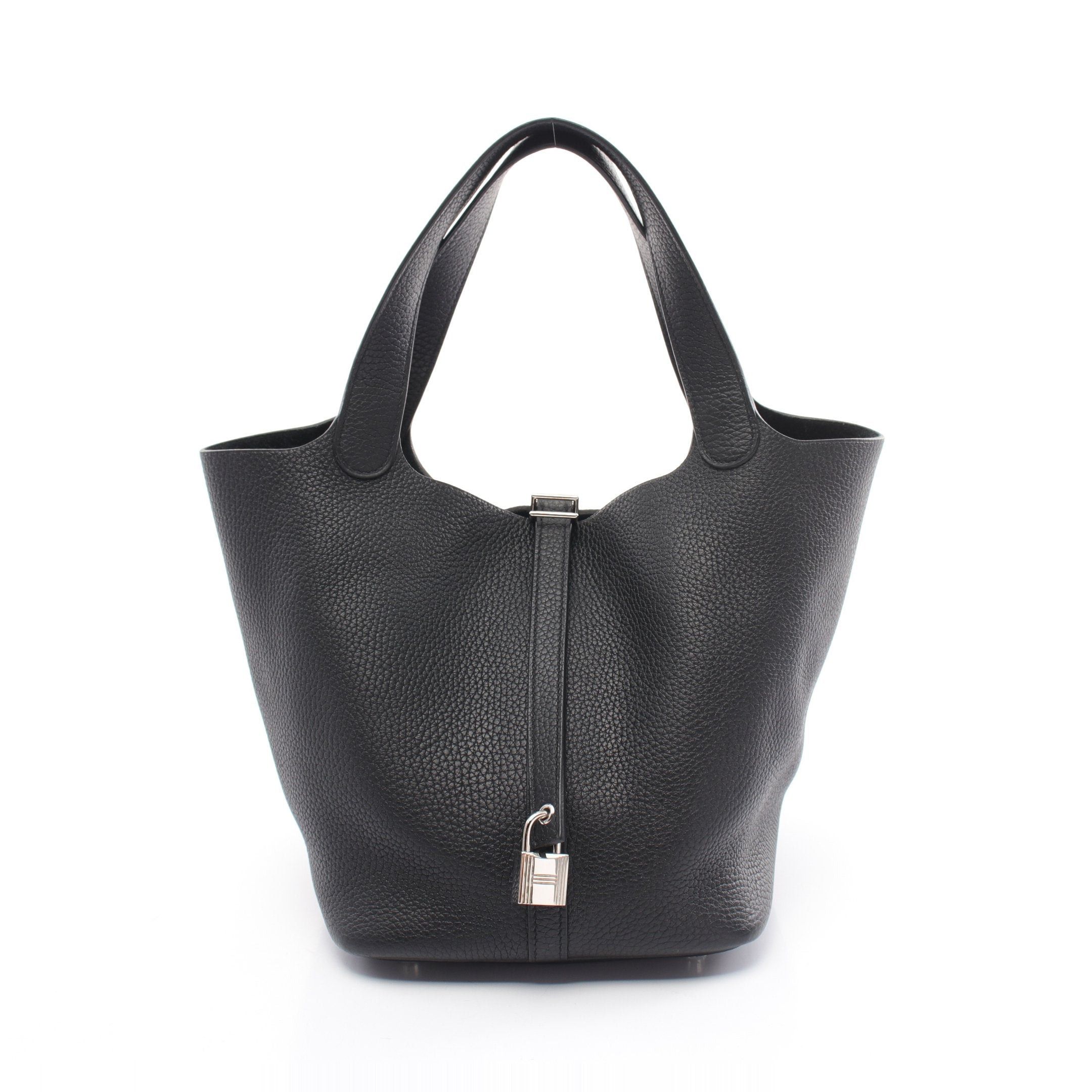 Hermes Hermes Picotane Lock Mm Handbag Clemence Leather Black Silver Hardware A Stamp Size ONE SIZE - 1 Thumbnail