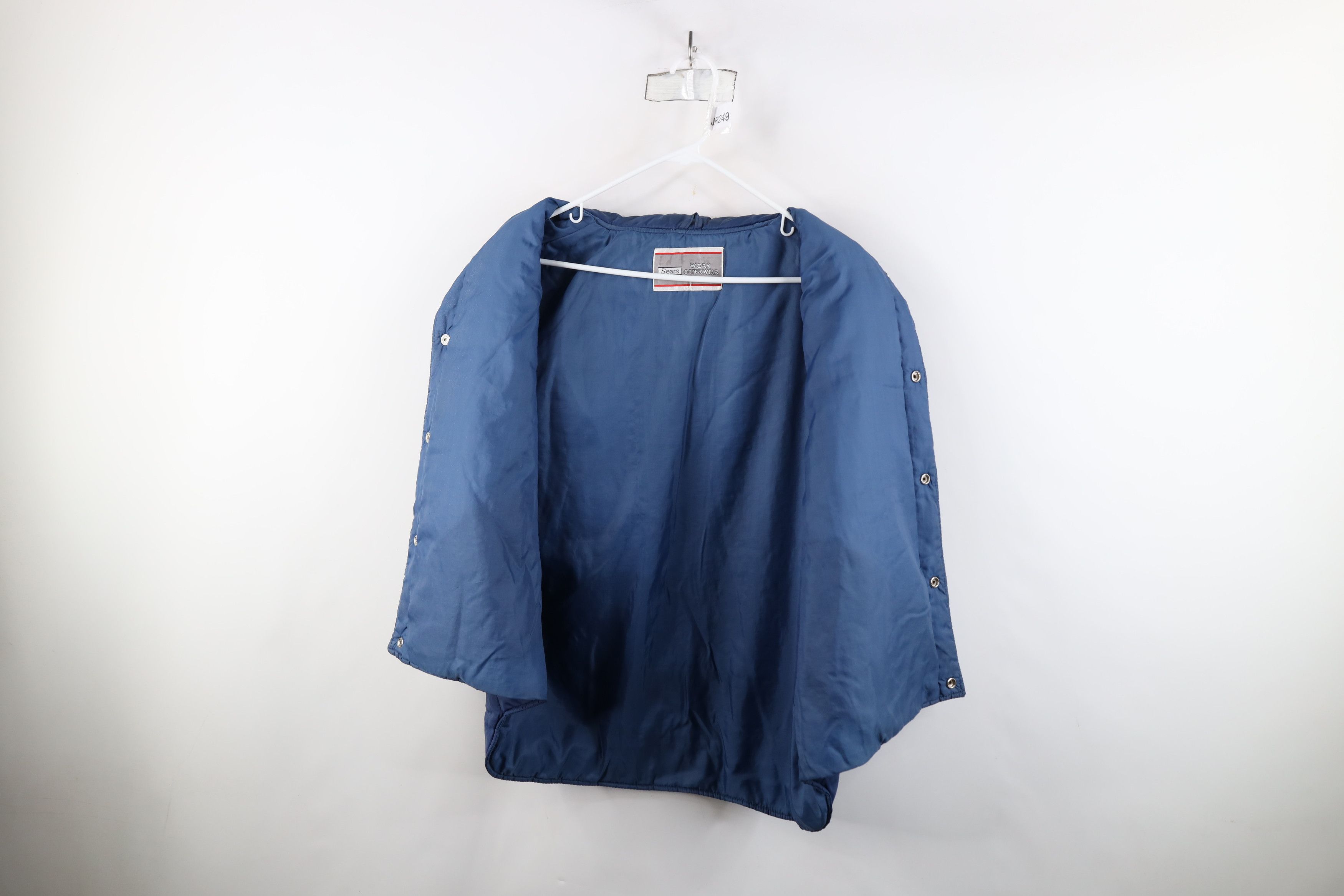 Vintage Vintage 70s Streetwear Full Button Puffer Vest Jacket Blue Size US XL / EU 56 / 4 - 8 Thumbnail