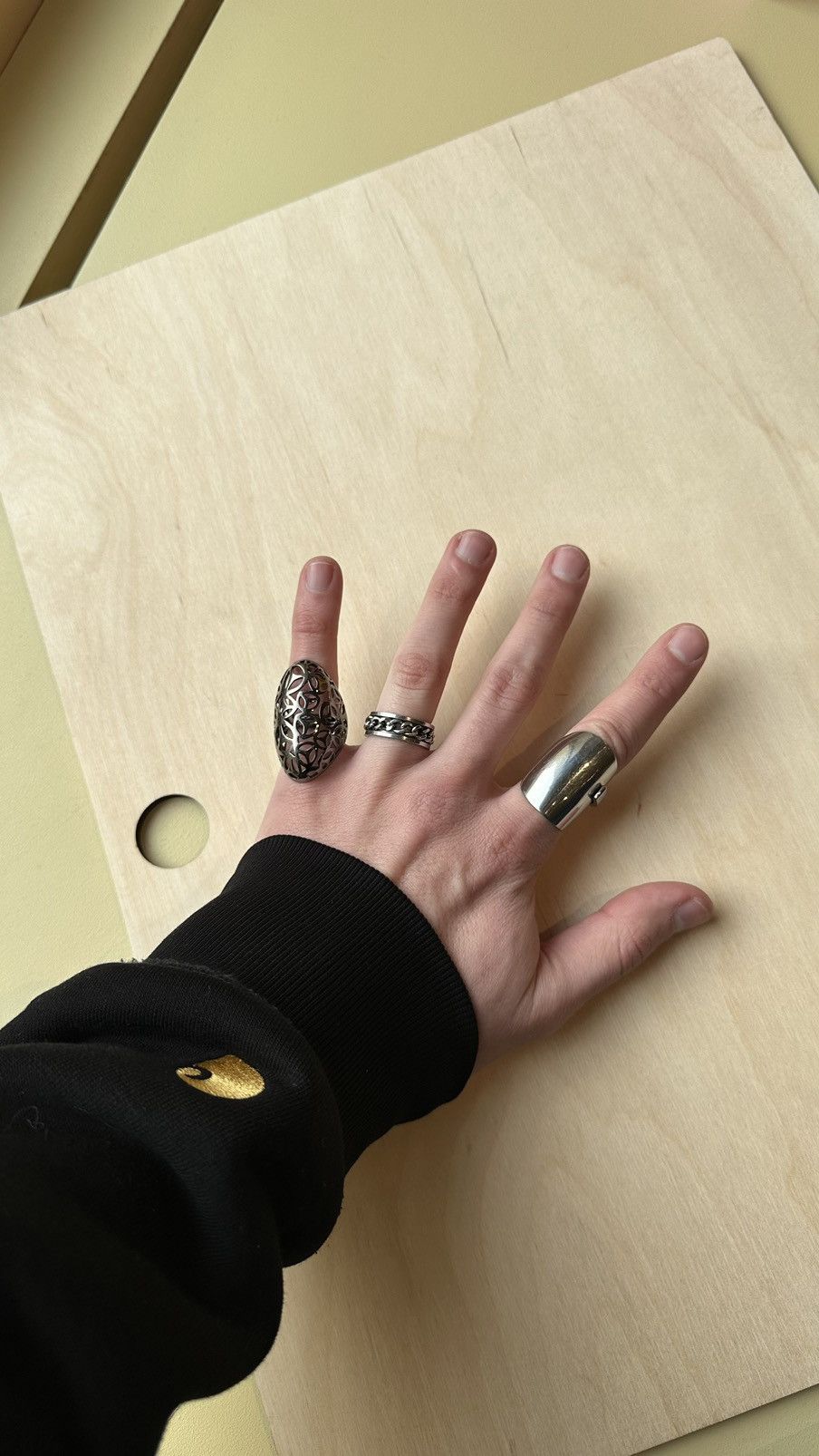 Other Di Modolo Sahara Ring - Pleated Black Rhodium & Silver Sz 7 Size ONE SIZE - 7 Thumbnail