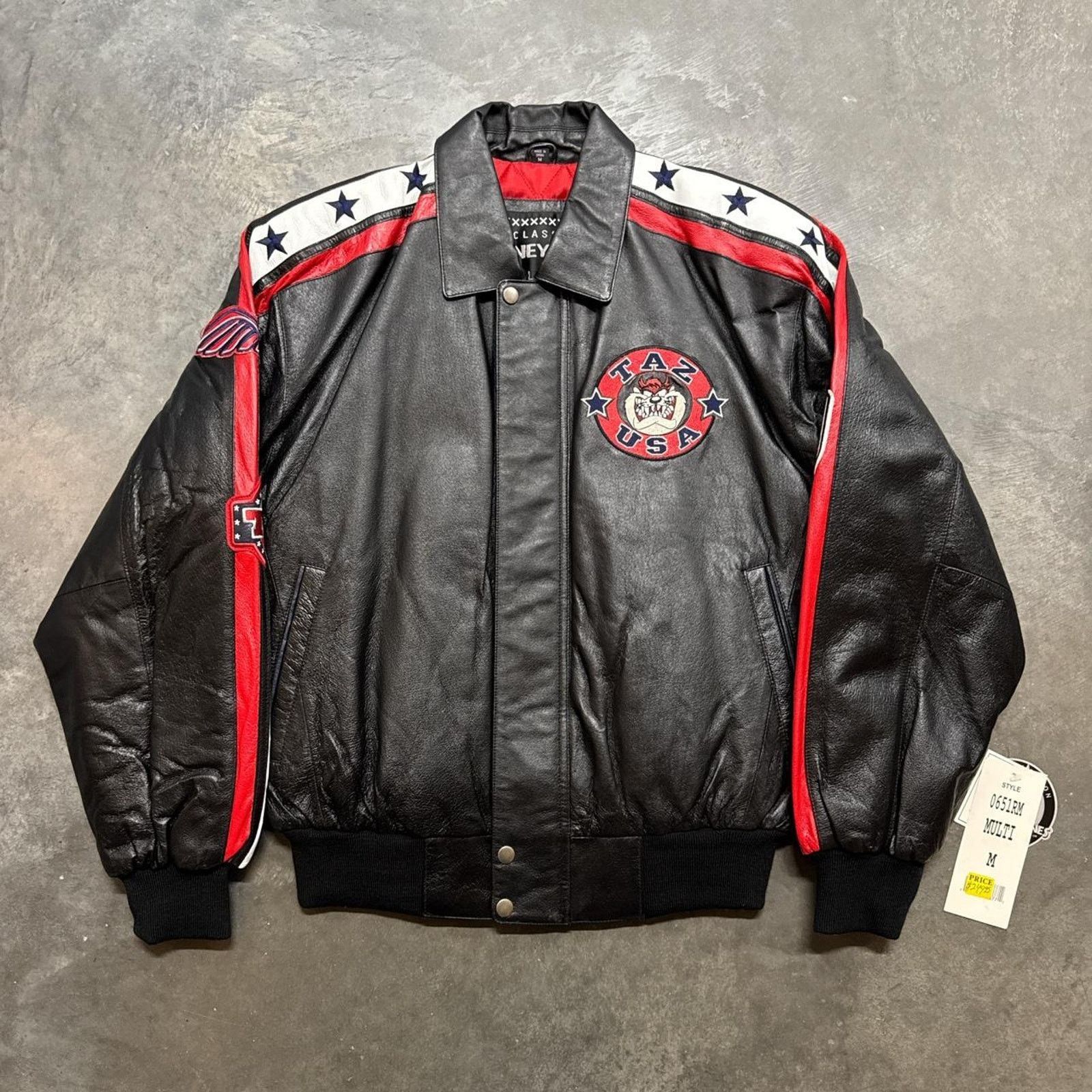 Vintage Vintage Looney Tunes Taz USA Tasmanian Devil Leather Jacket Size US M / EU 48-50 / 2 - 5 Thumbnail