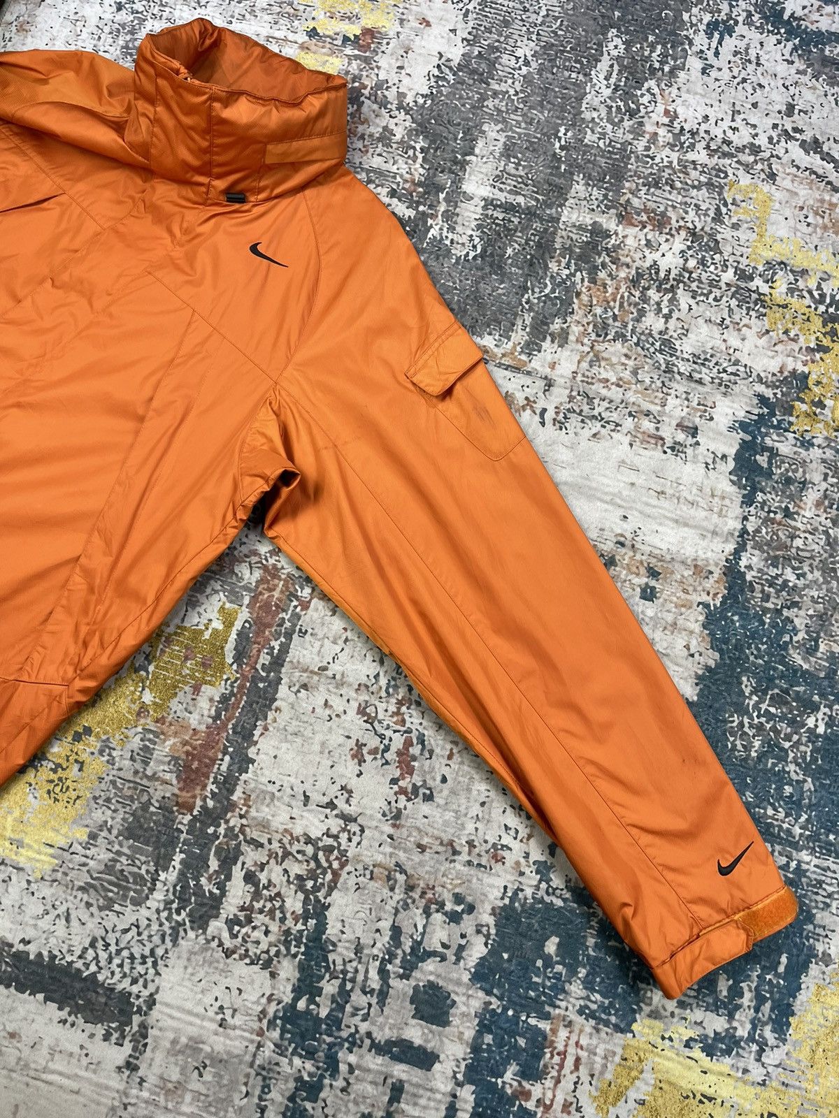 Nike Y2k Vintage Nike FIT Storm Swoosh Orange Winbreakers Size US L / EU 52-54 / 3 - 3 Thumbnail