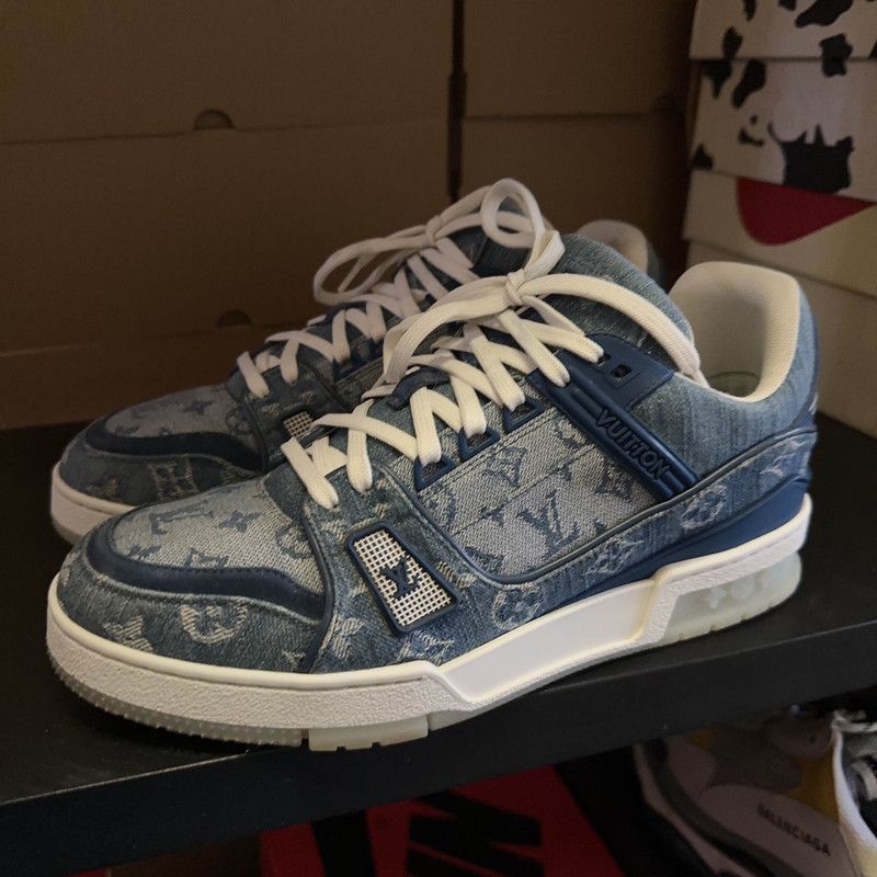 Louis Vuitton Blue Denim Trainer Sneakers for Men -2508