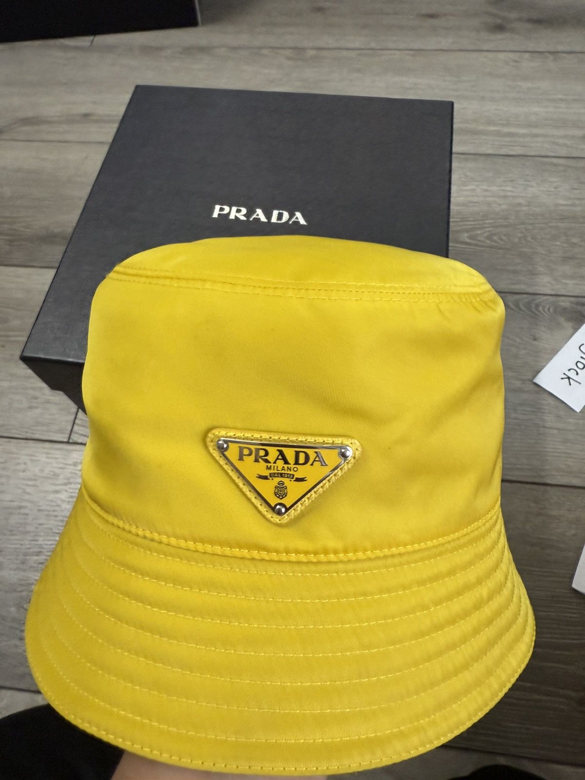 Prada Nylon Bucket Hat Yellow Brand New Size Medium