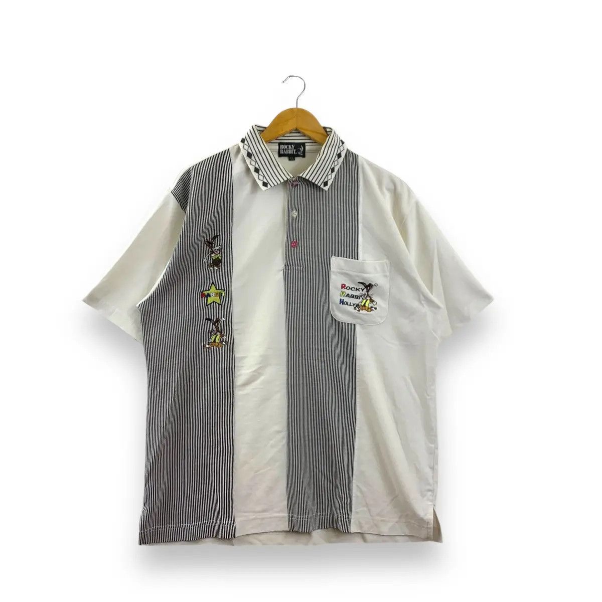 Vintage Vintage ROCKY RABBIT HOLLYWOOD Polo Tee Shirt Size US XL / EU 56 / 4 - 1 Thumbnail