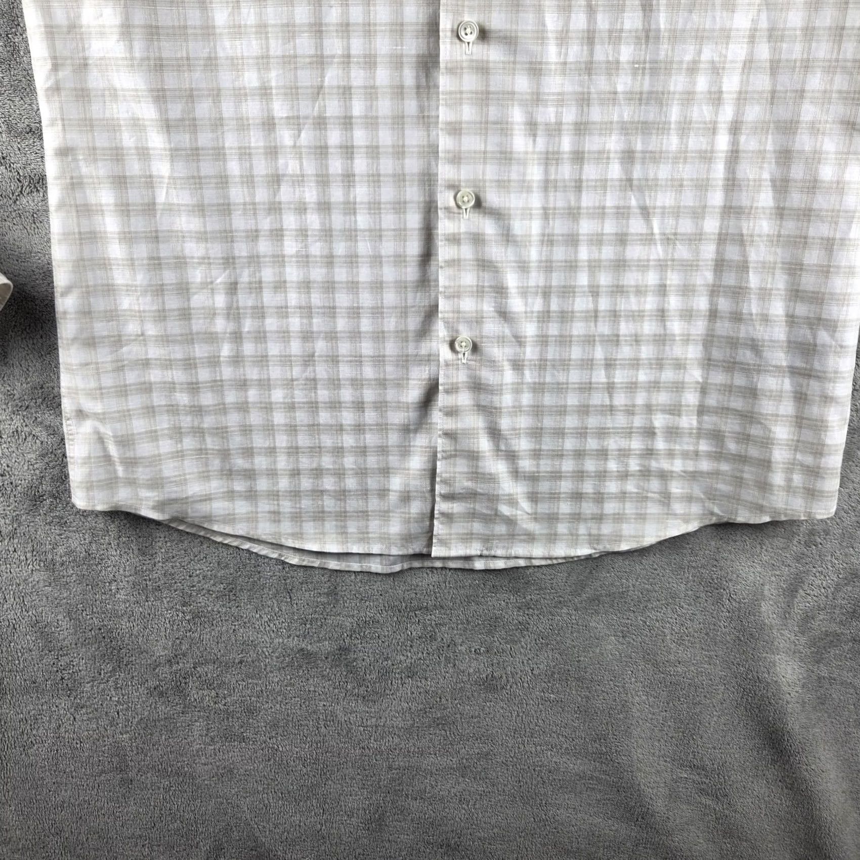 Z Zegna Zegna Shirt Mens Medium Blue Plaid Centoquaranta Twill Linen Blend Button Down Size US M / EU 48-50 / 2 - 3 Thumbnail