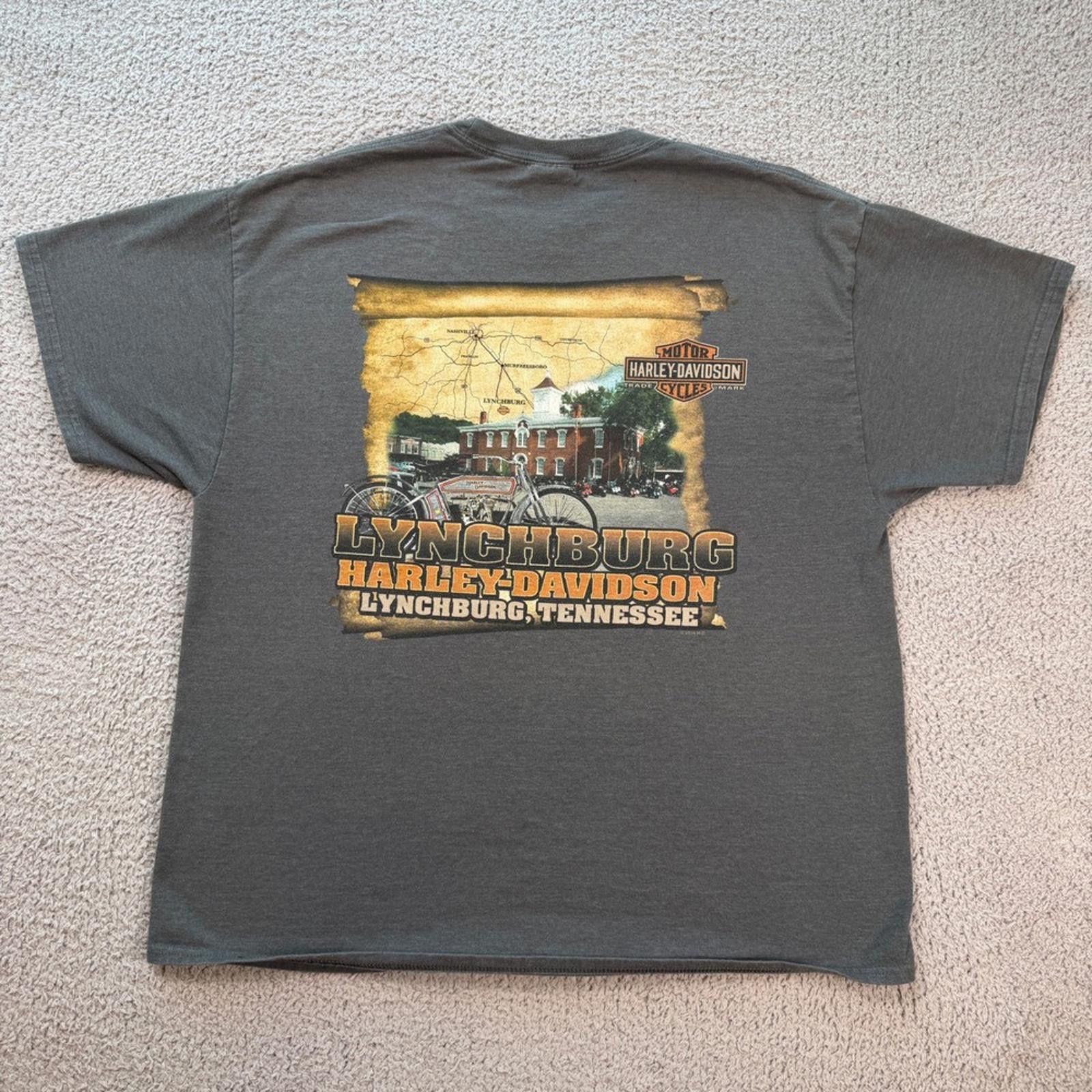 Harley Davidson Vintage Harley Davidson Lynchburg Tennessee Motorcycle Tee Size US XL / EU 56 / 4 - 2 Thumbnail