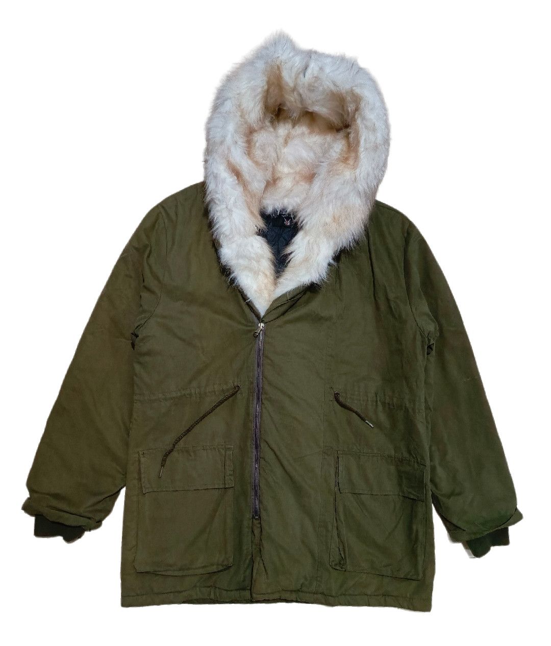 14th Addiction Fur Faux Coat Hoodie Mohair Jacket Sun Fadded Size US L / EU 52-54 / 3 - 3 Thumbnail