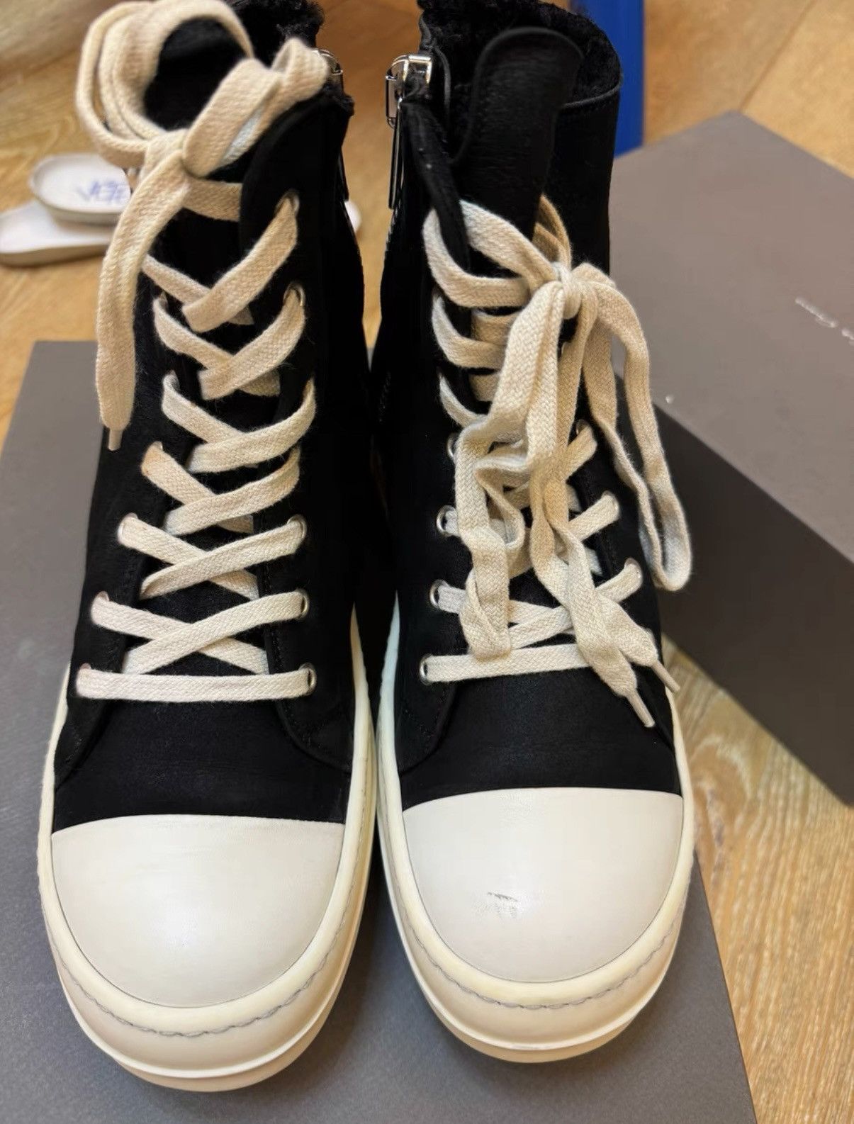 Rick Owens Rick Owens High-Top Shearling "Converse-Style" Sneakers Size US 6.5 / EU 39-40 - 2 Thumbnail