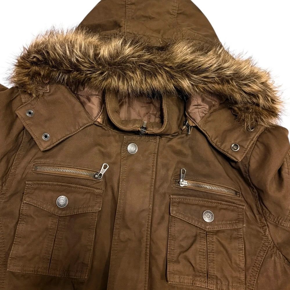 In The Attic In The Attic brown fur hood brown tactical utility jacket Size US M / EU 48-50 / 2 - 6 Thumbnail
