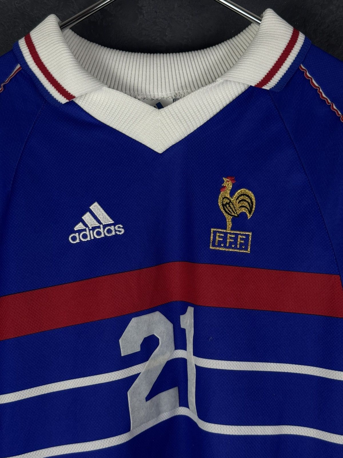 Vintage Rare DUGARRY 21 France Football Shirt 1998/00 Size US XL / EU 56 / 4 - 10 Thumbnail