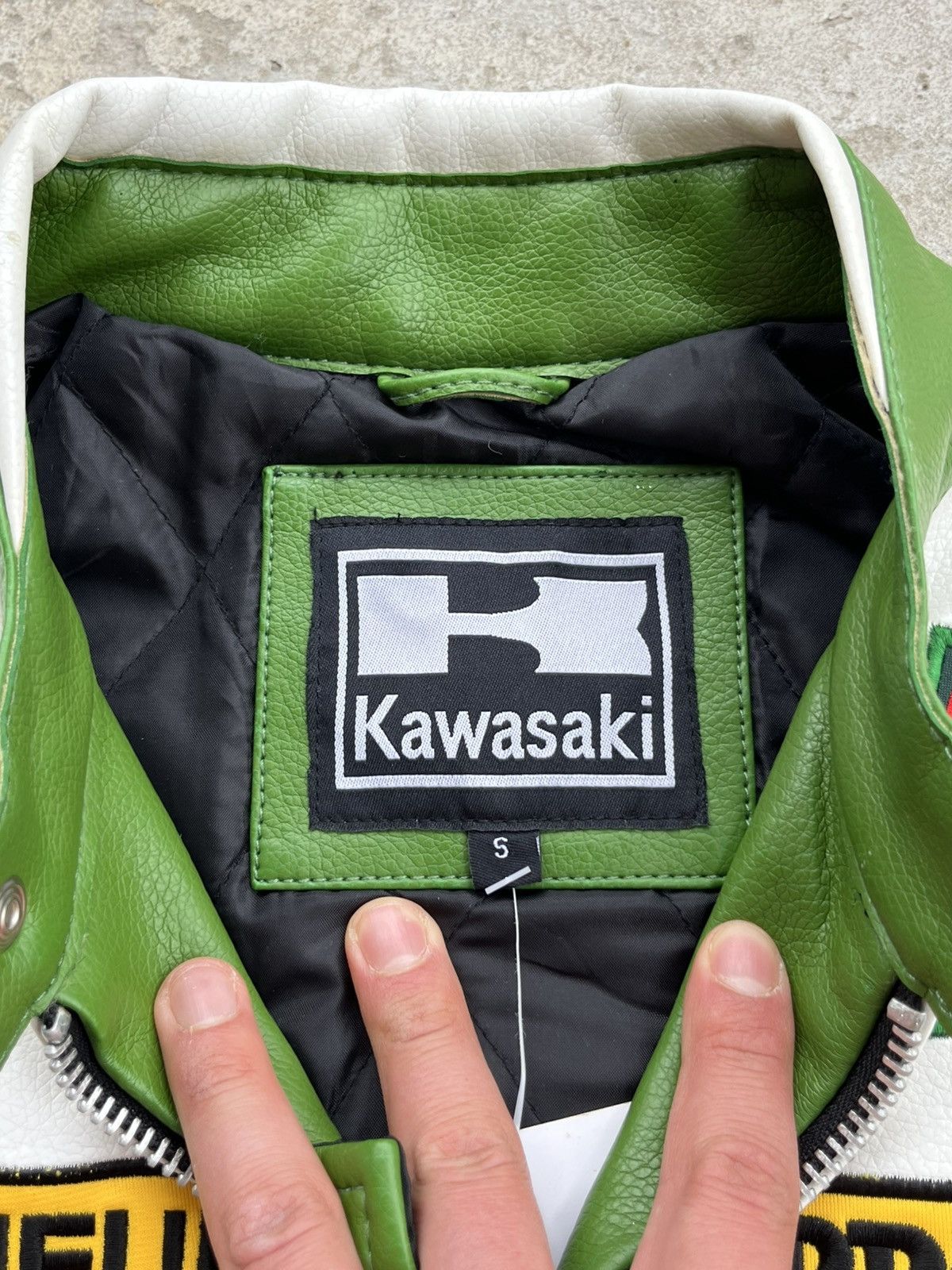 Japanese Brand Kawasaki Vintage Eco Leather PVC Motorcycle Racing Jacket Size US S / EU 44-46 / 1 - 8 Thumbnail