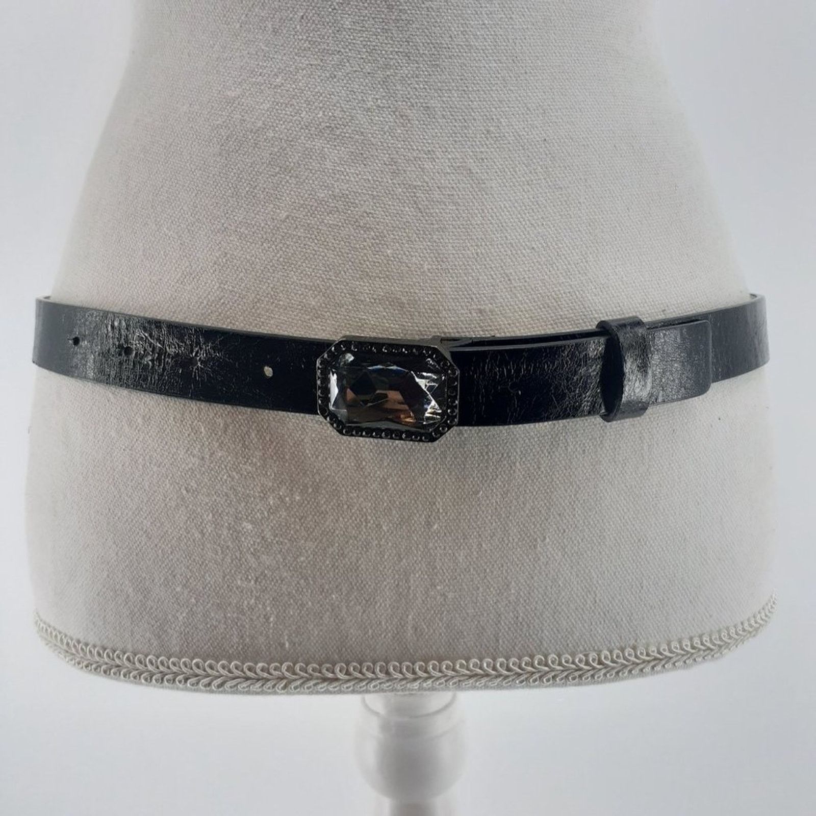 Other Women's Faux Leather black Large Rhinestone buckle Fashion Size ONE SIZE - 10 Thumbnail