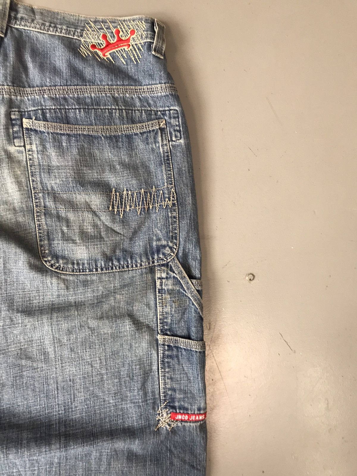 JNCO × Southpole × Vintage Crazy vintage Jnco crown 👑 embroidered baggy fit denim Size US 37 - 8 Thumbnail