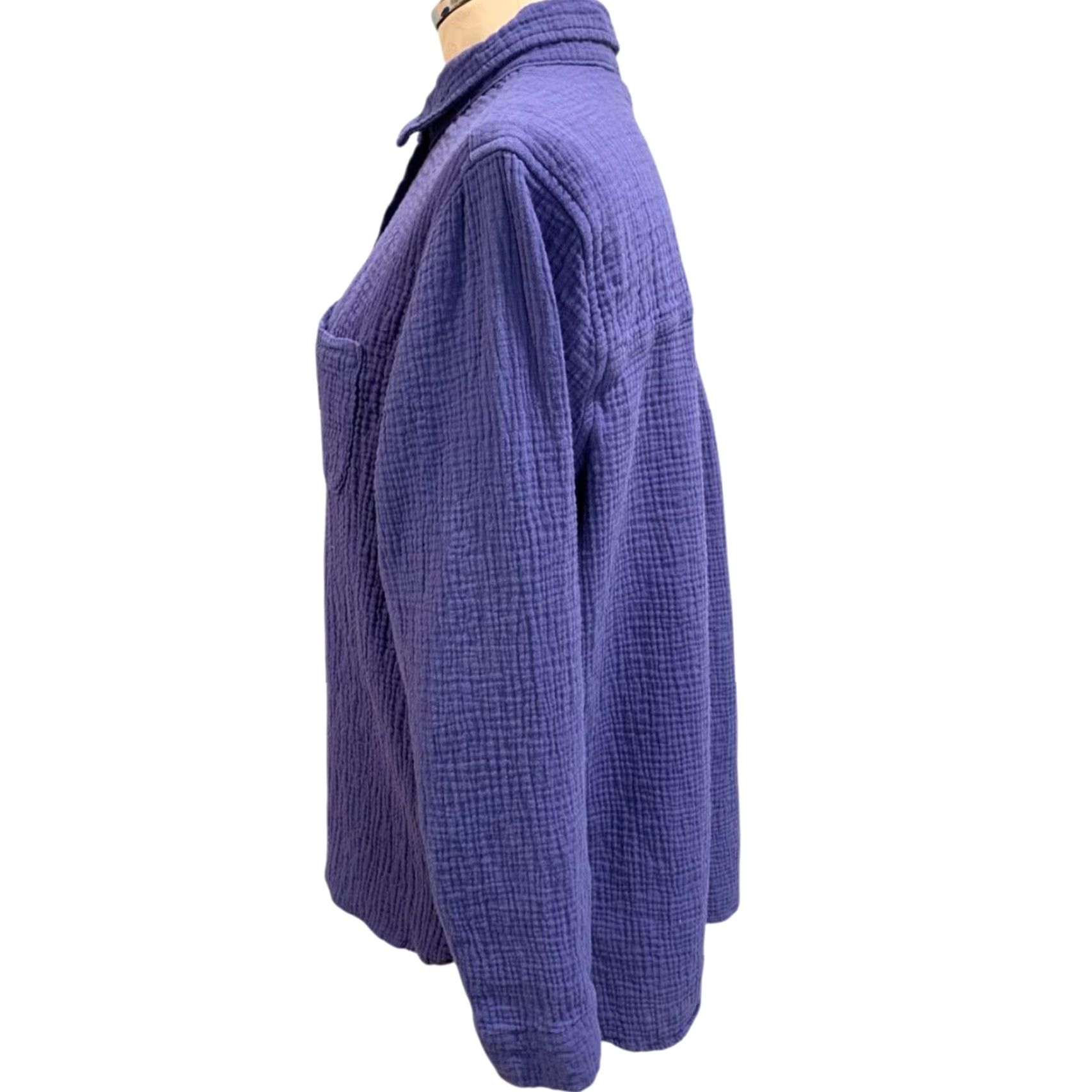 Jessica Simpson Jessica Simpson Button Up Shirt Purple Textured XL Womens Size XL / US 12-14 / IT 48-50 - 5 Thumbnail